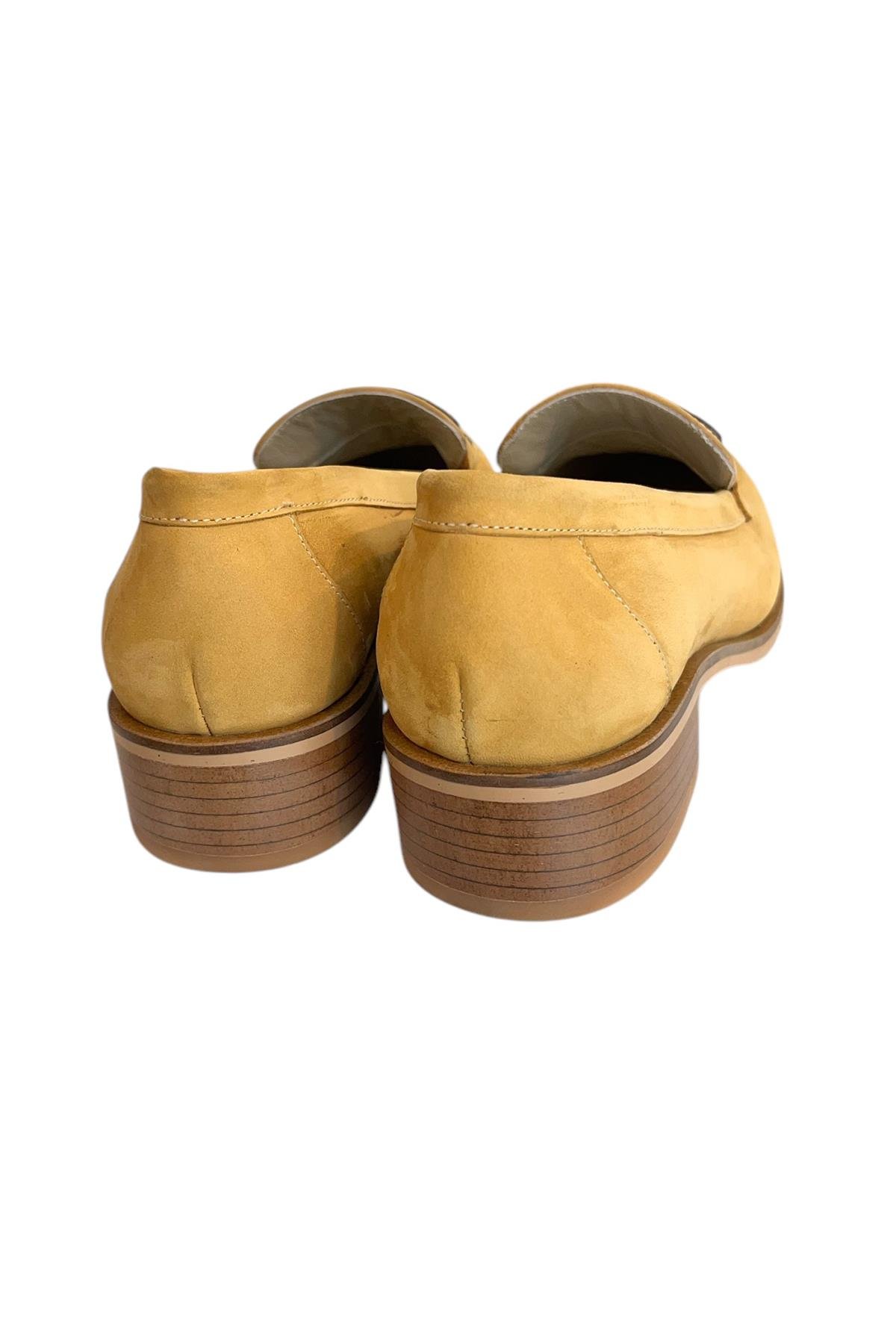 Hardal Hakiki Nubuk Deri Toka Detay Loafer