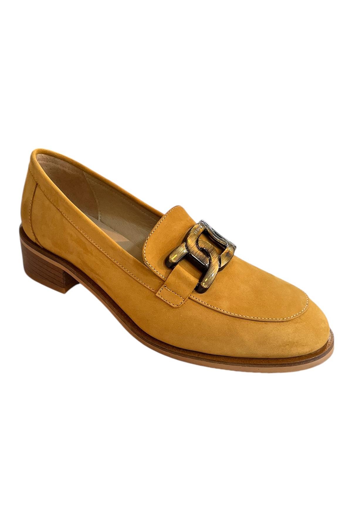 Hardal Hakiki Nubuk Deri Toka Detay Loafer