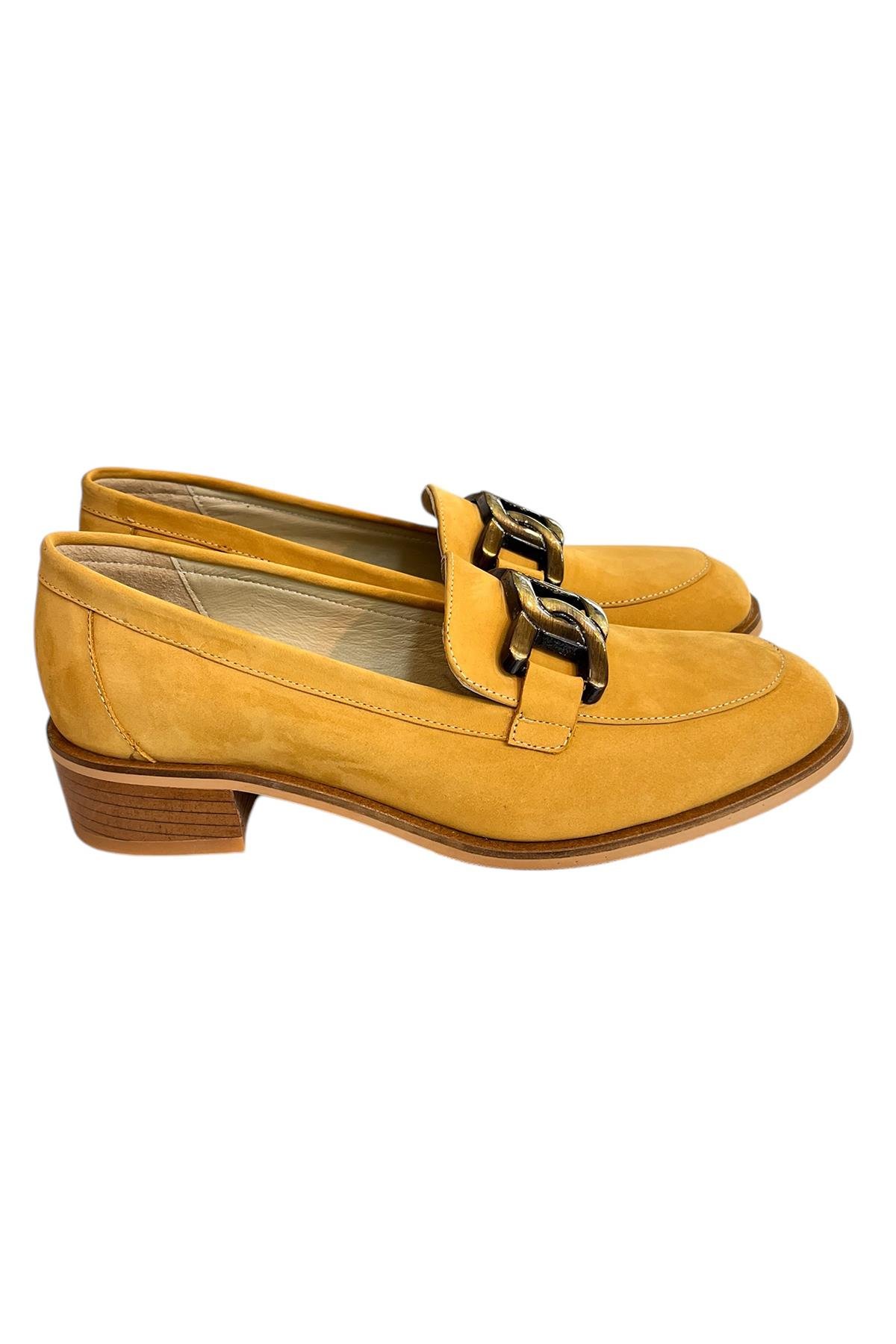 Hardal Hakiki Nubuk Deri Toka Detay Loafer