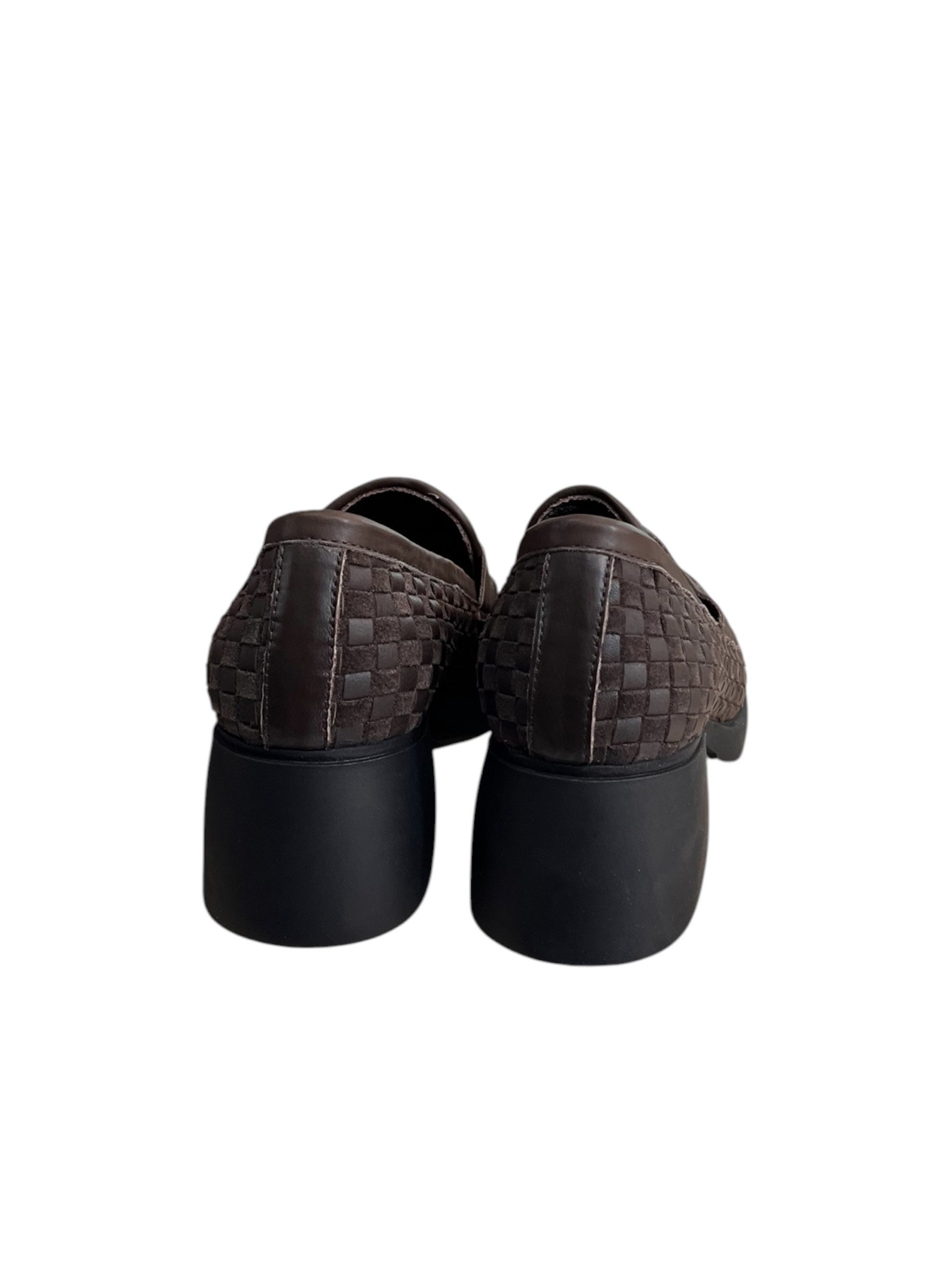 Kahve  Hakiki Deri Örgü  Comfort Taban  Topuklu  Loafer