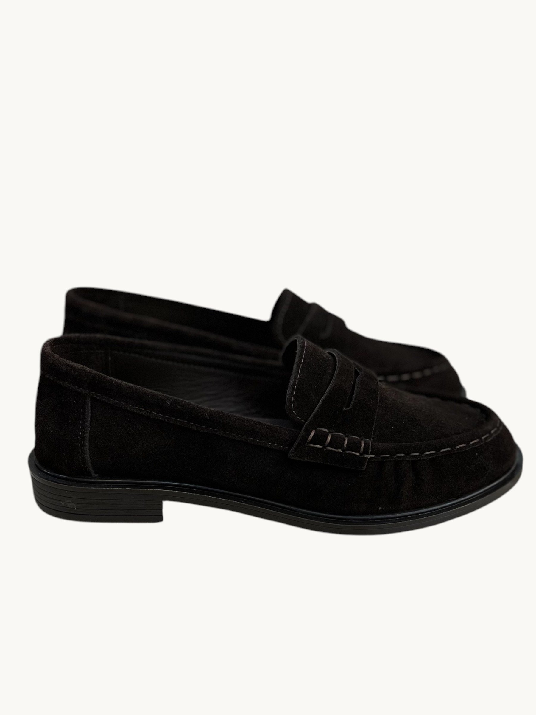 Kahve Hakiki Deri Süet  Comfort  Taban  Loafer