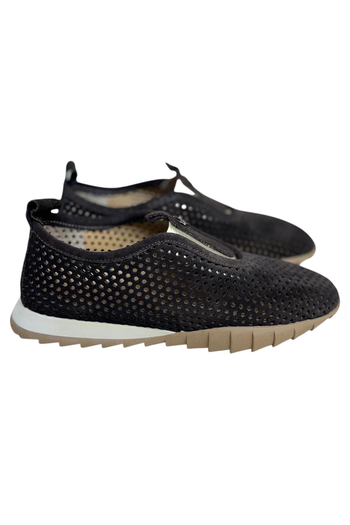 Kahve Hakiki Deri Süet Toka Detay Comfort Taban Spor Loafer