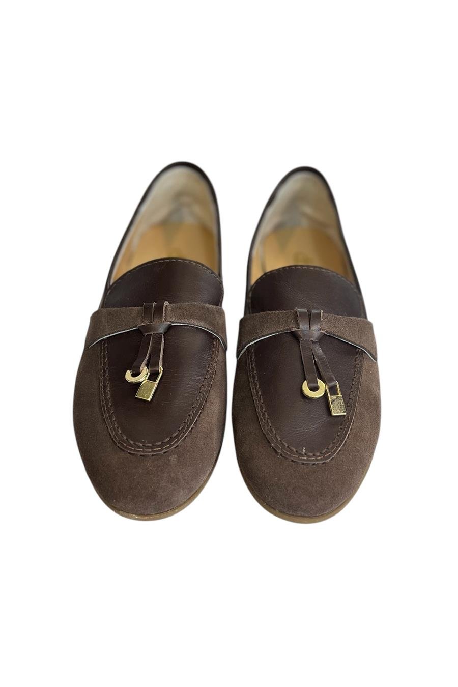 Kahve Hakiki Süet Deri Loafer