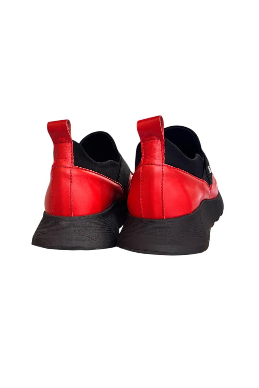Kırmızı Hakiki Deri Comfort Taban Sneaker