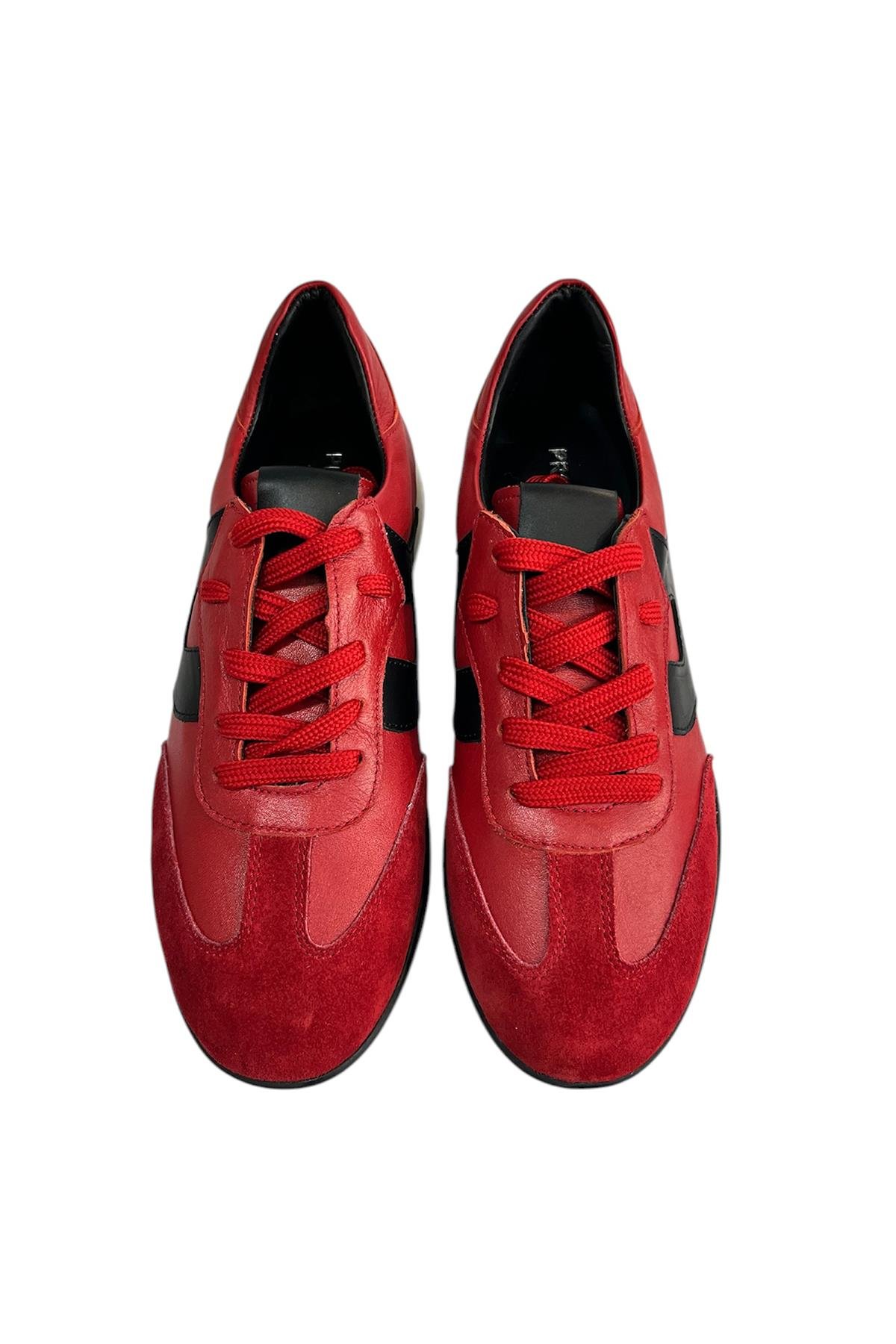 Kırmızı Hakiki Deri Sneaker