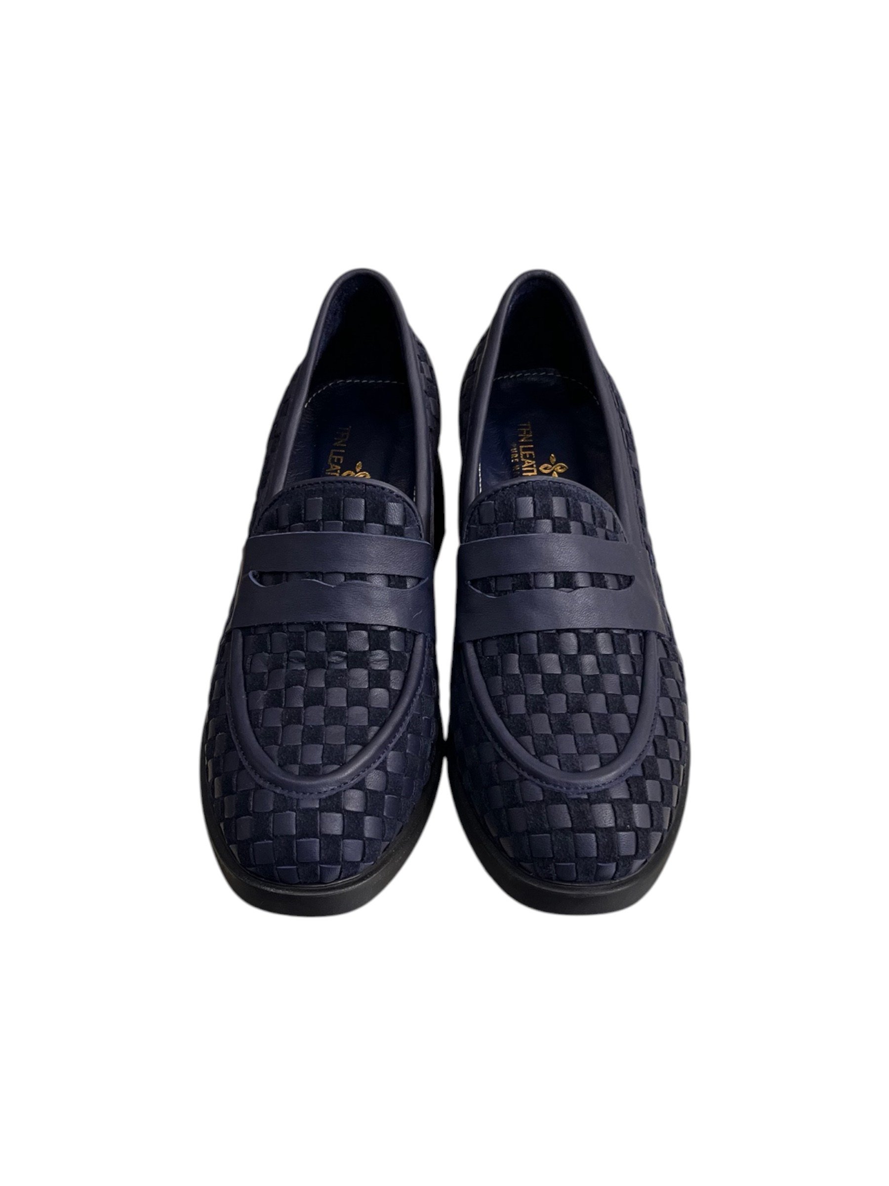 Lacivert  Hakiki Deri Örgü  Comfort Taban  Topuklu  Loafer
