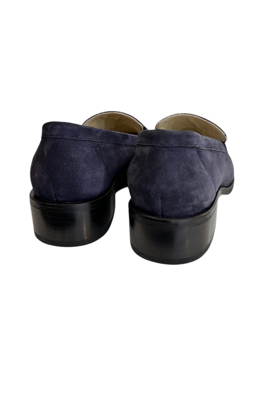 Lacivert Hakiki Nubuk Deri Toka Detay Loafer