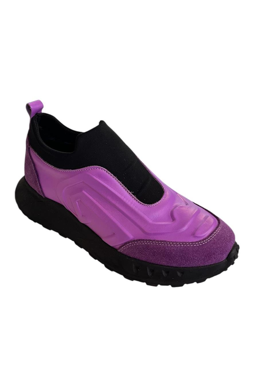 Mor Hakiki Deri Comfort Taban Sneaker