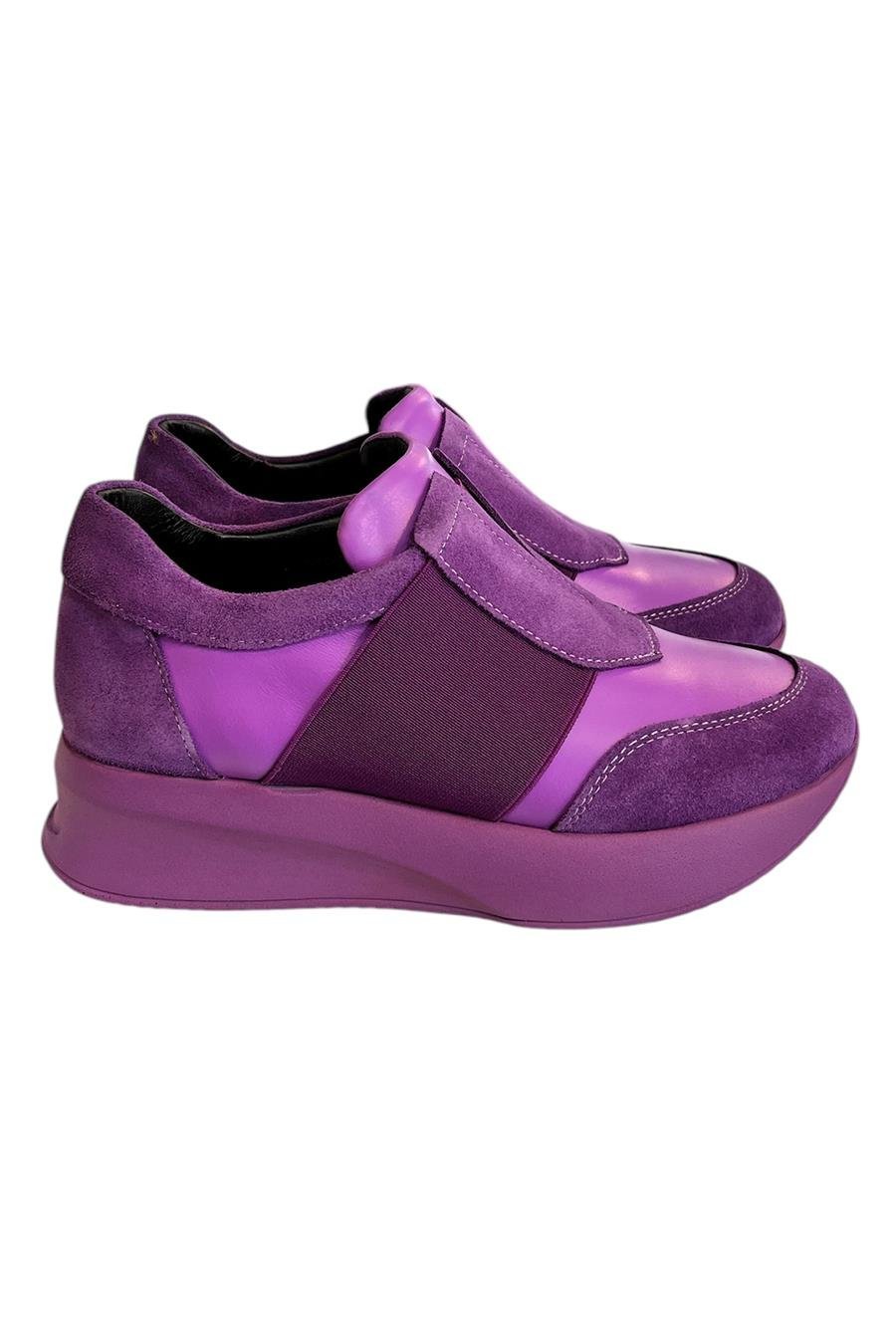 Mor Hakiki Deri Comfort Taban Sneaker