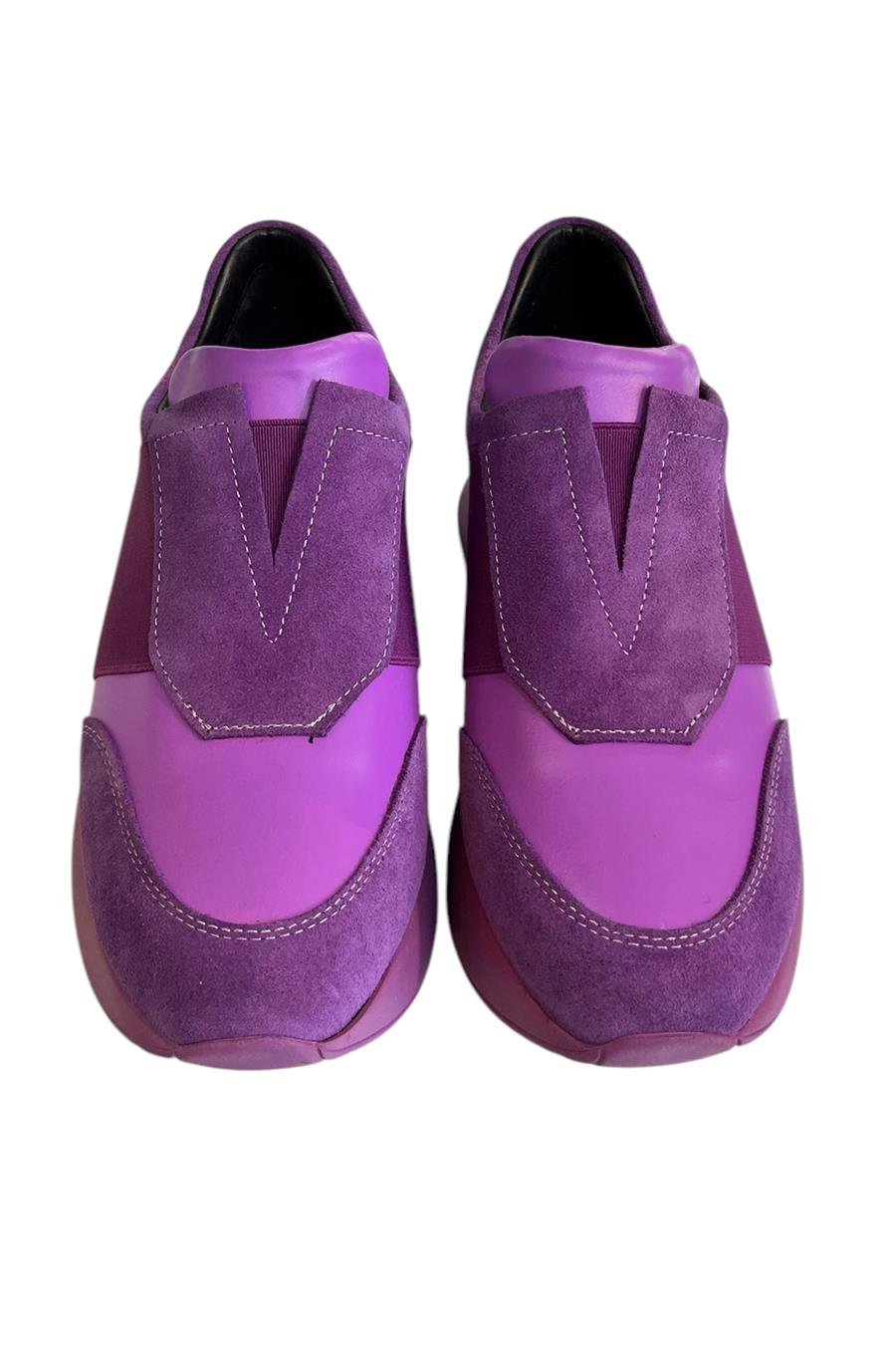 Mor Hakiki Deri Comfort Taban Sneaker