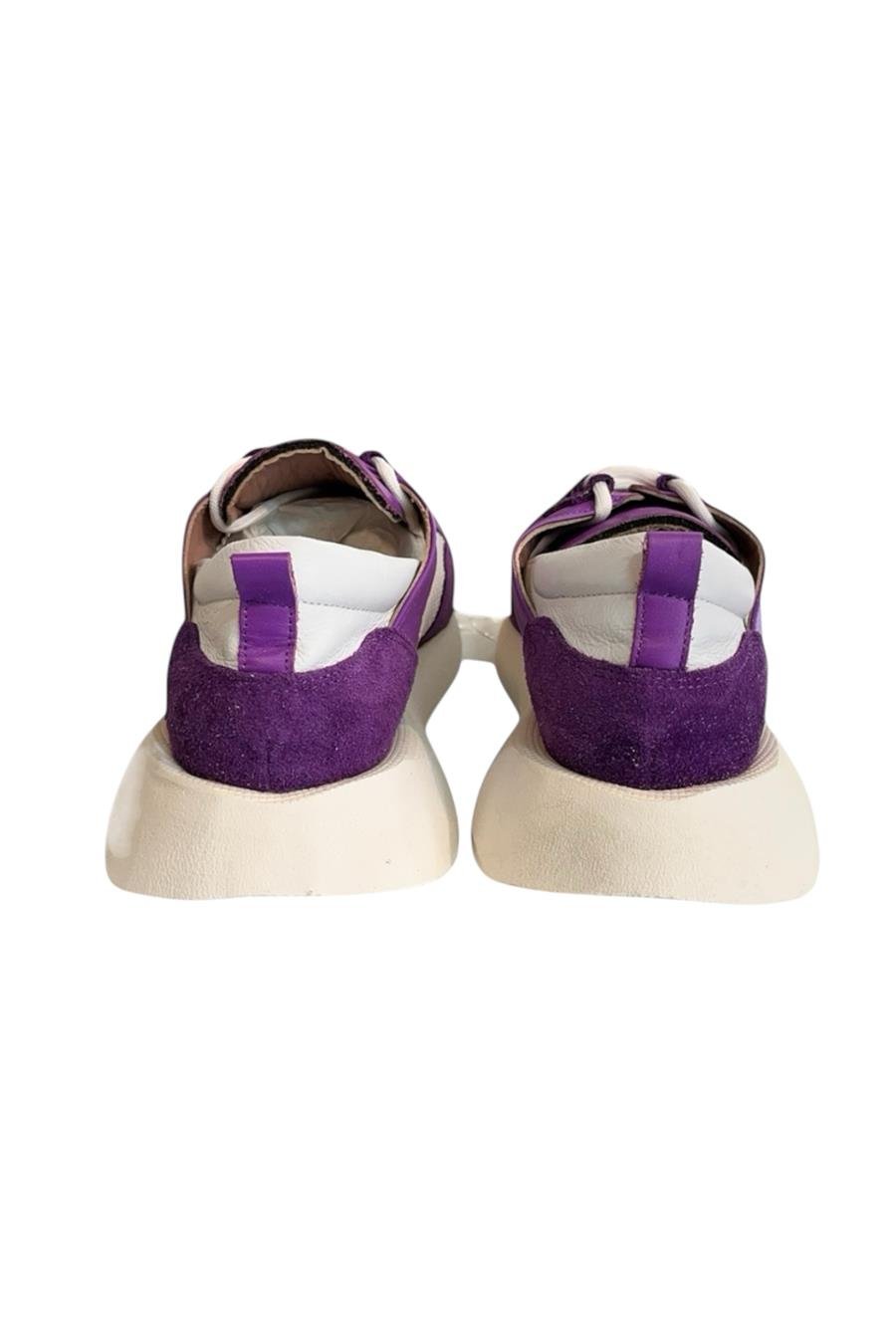 Mor Hakiki Deri File Detay Spor Ayakkabı