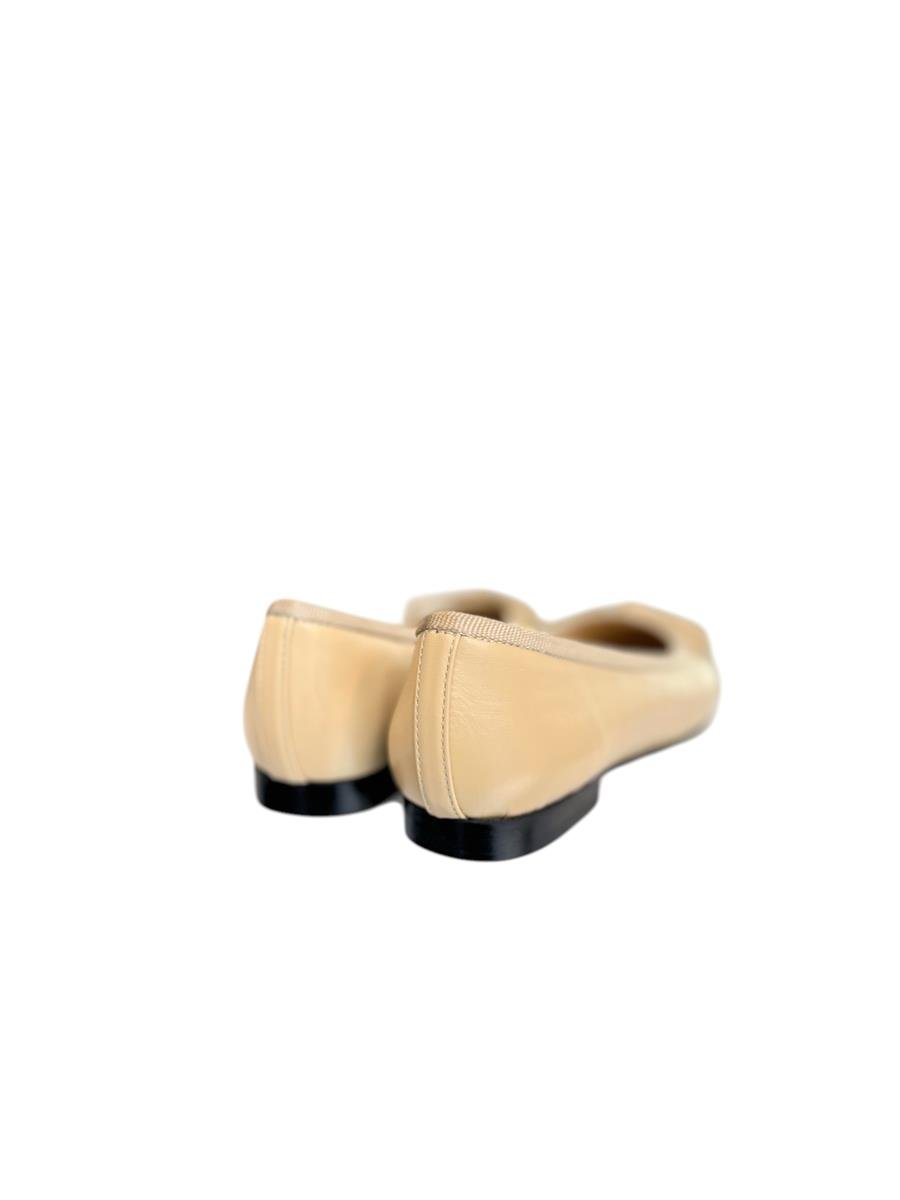 Nude Hakiki Deri Siyah Burun Babet