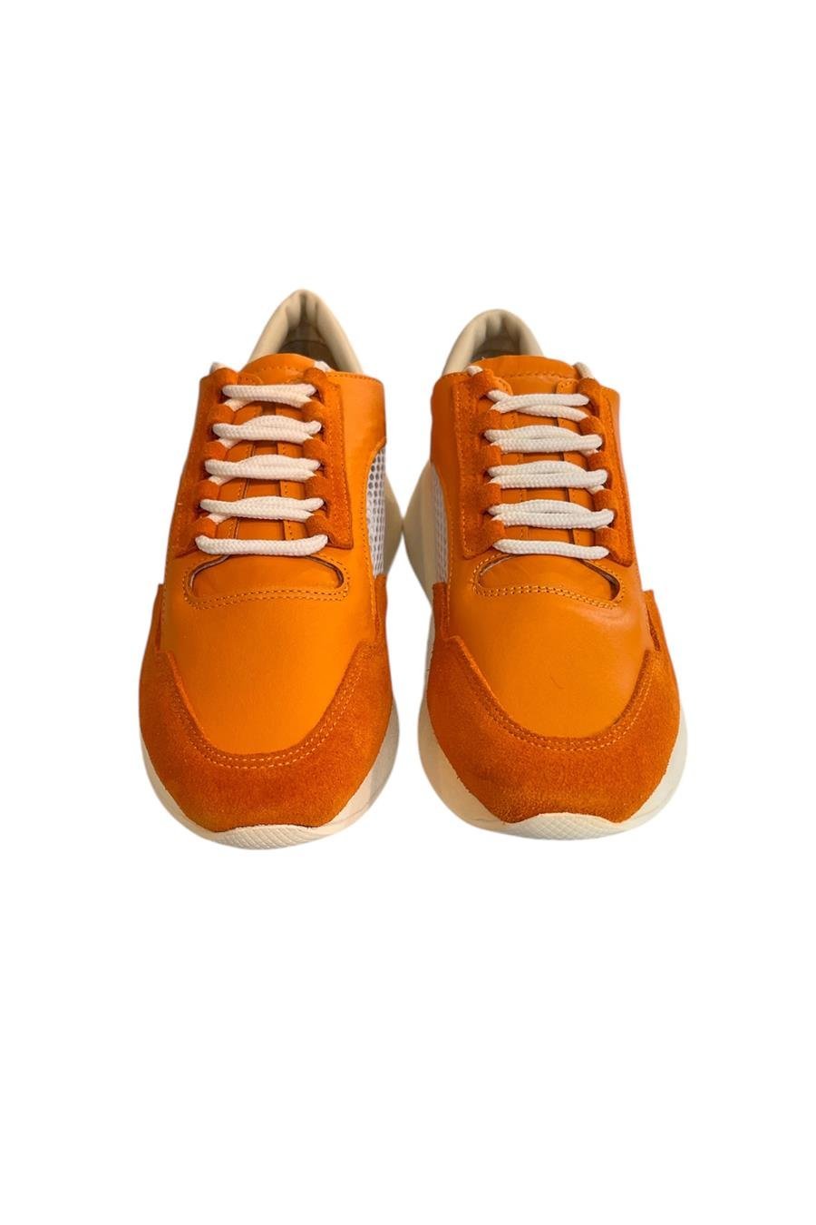 Oranj Hakiki Deri File Detay Spor Ayakkabı