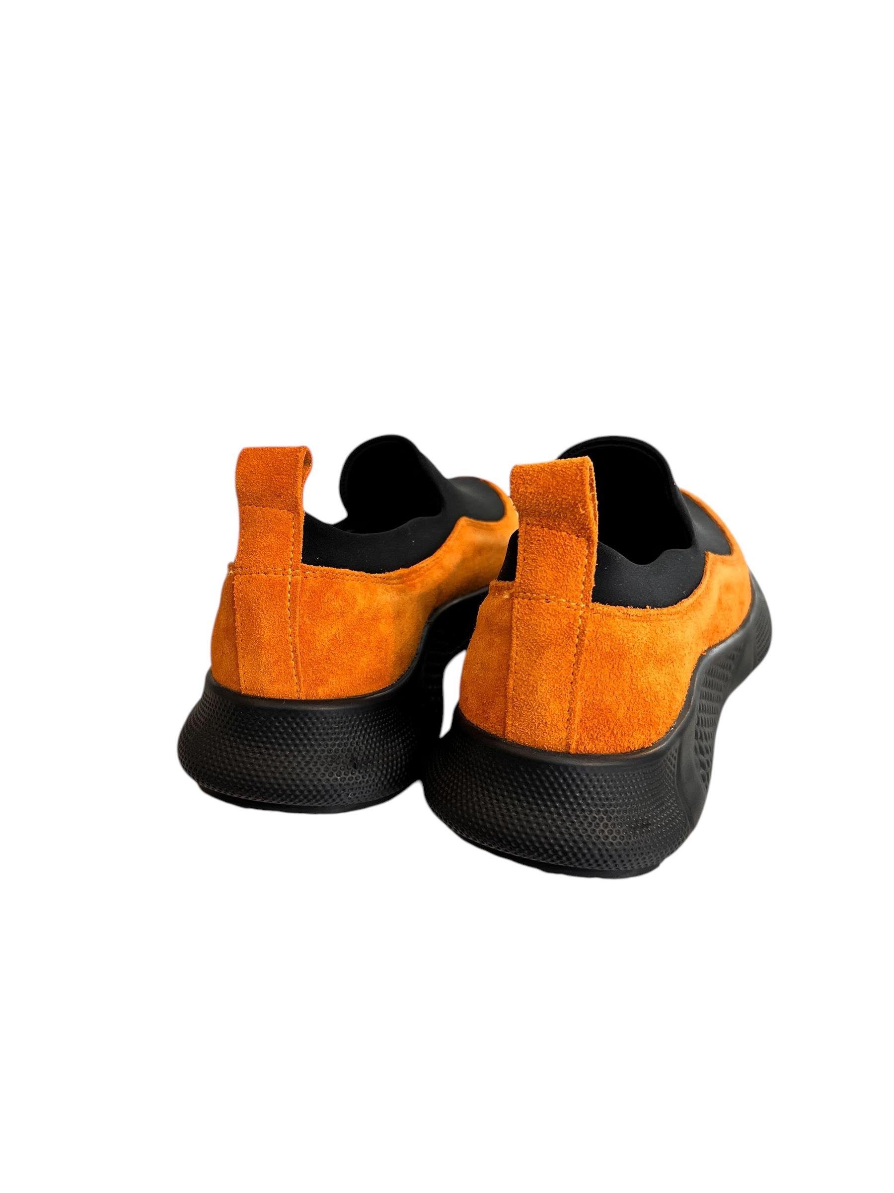 Oranj Süet Hakiki Deri Strech Yüzlü Comfort Sneaker