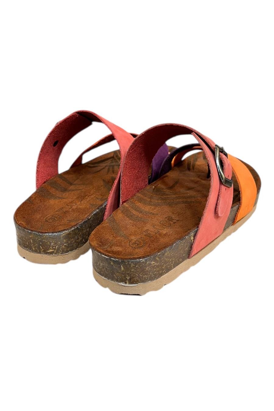 Pembe Multi Hakiki Deri Nubuk Parmak Arası  Mantar Taban Terlik