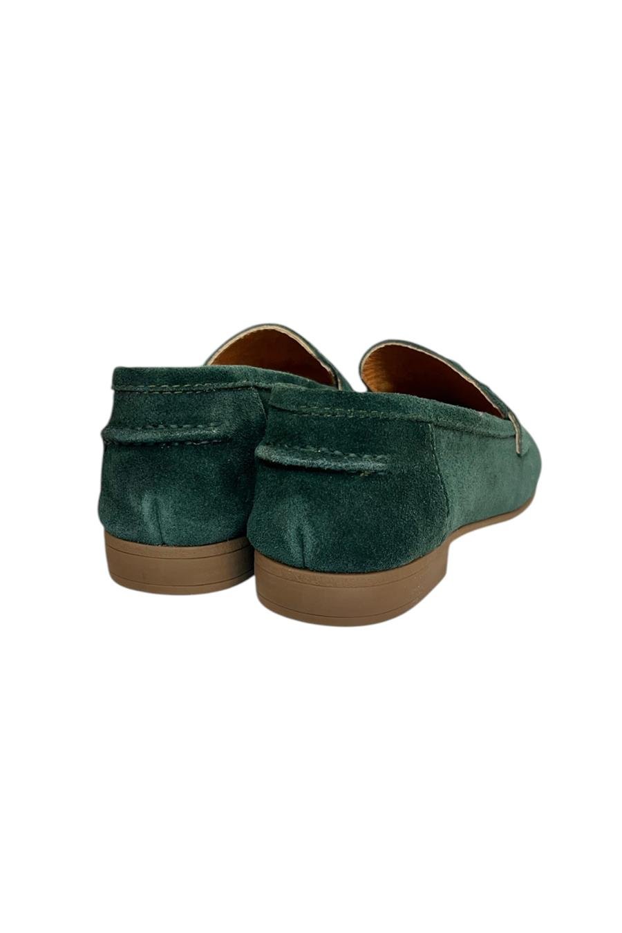 Petrol Yeşili Hakiki Süet Deri Loafer