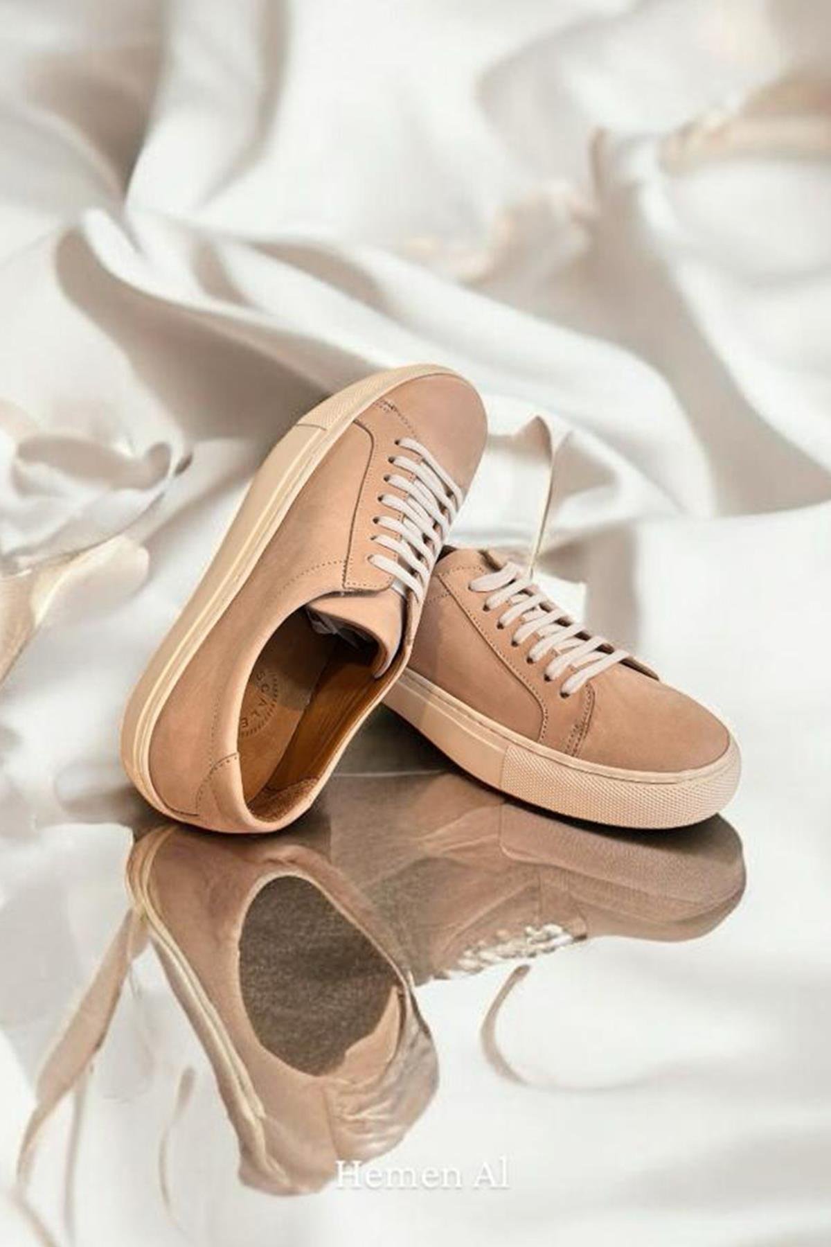 Pudra Hakiki Deri Comfort Taban Sneaker