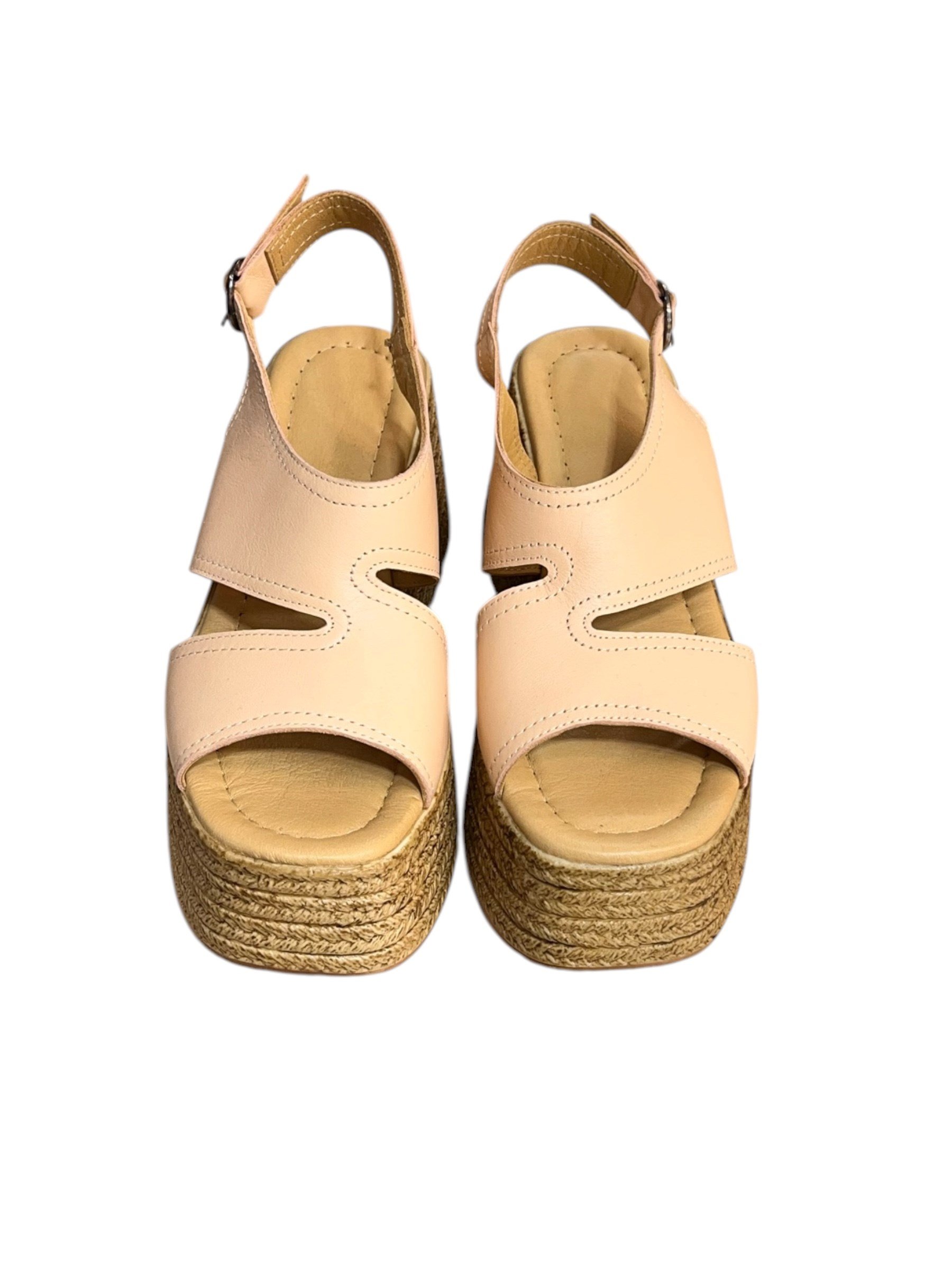 Pudra  Hakiki Deri  Dolgu  Topuk  Comfort Taban  Sandalet