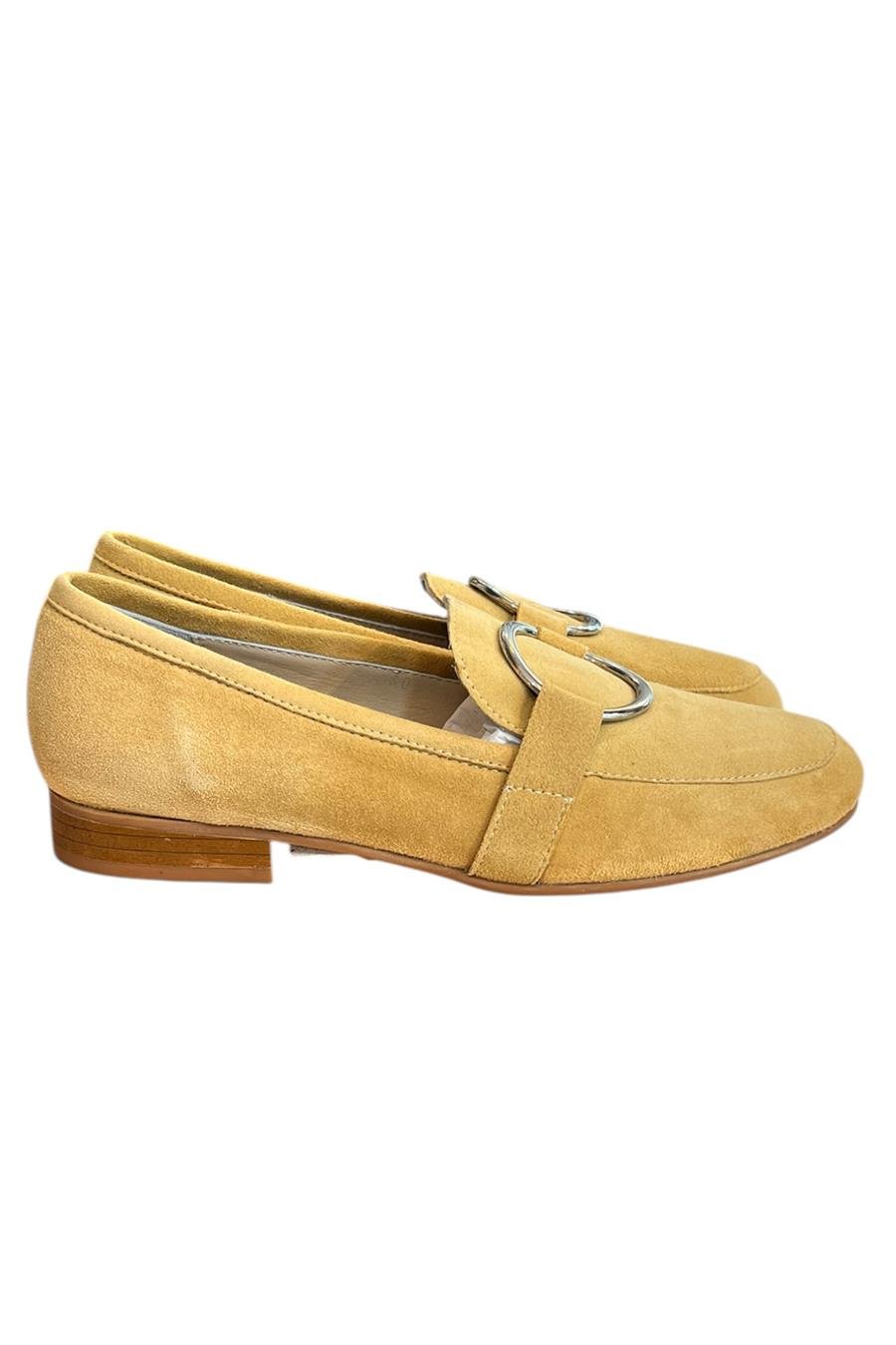 Sarı Hakiki Süet Deri Toka Detay Loafer