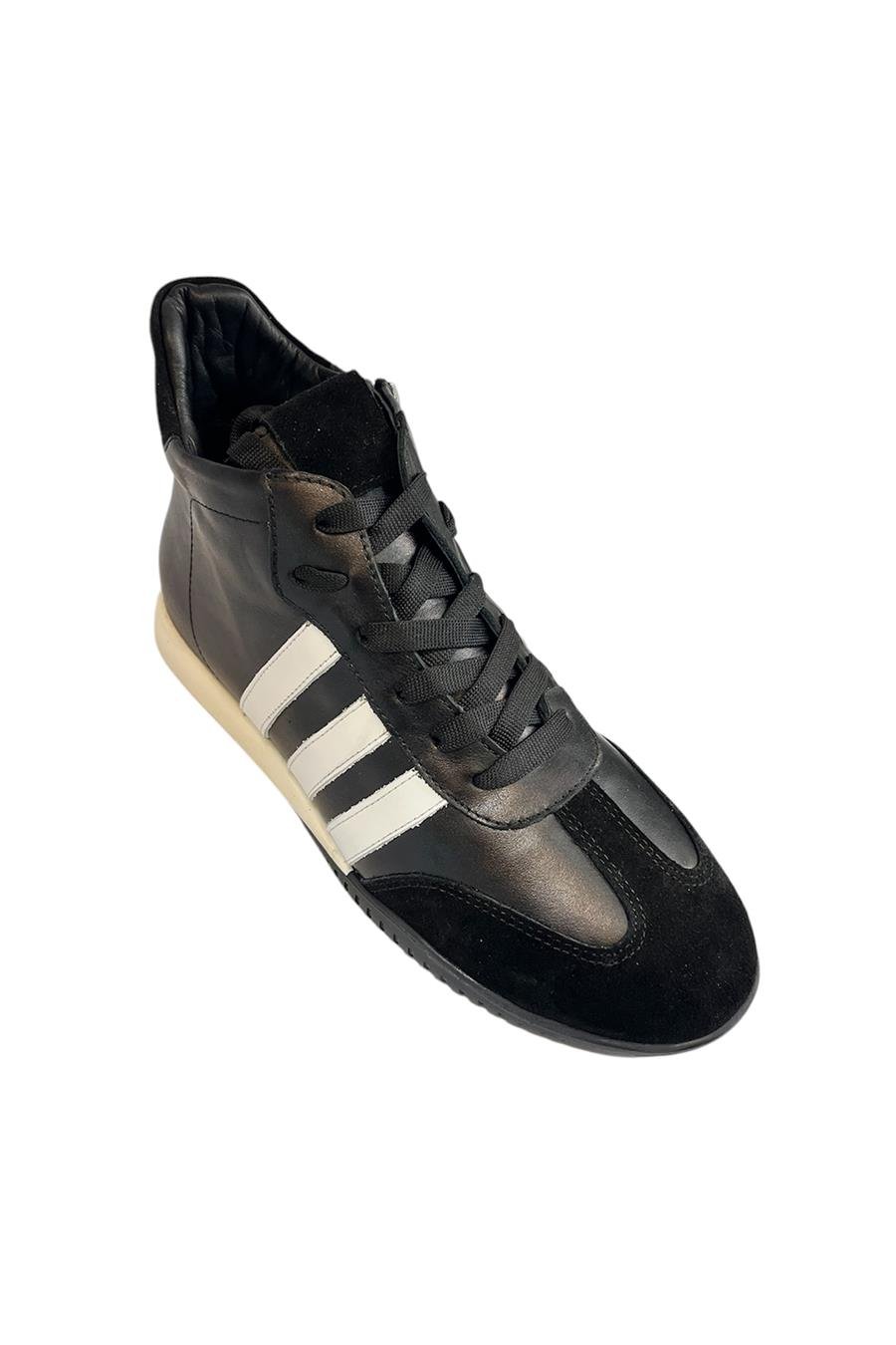 Siyah Hakiki  Deri Comfort Taban Bilek Boy Sneaker