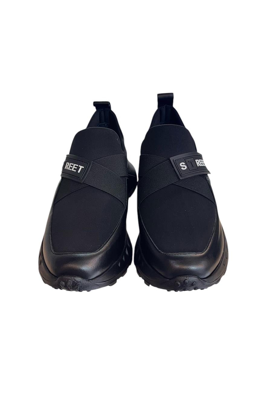 Siyah Hakiki Deri Comfort Taban Sneaker