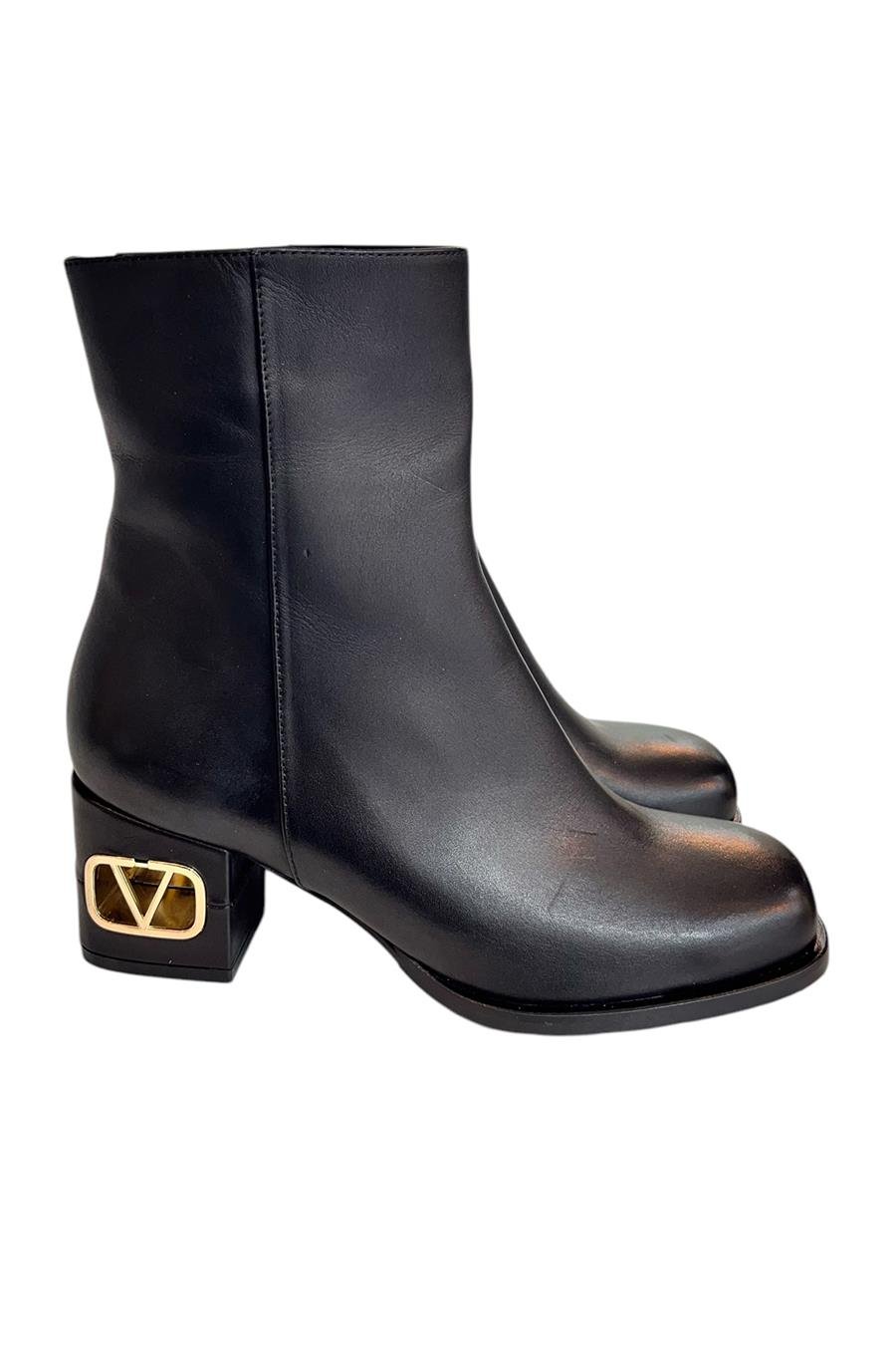 Siyah Hakiki Deri İçi Sıcak Astar Topuklu Bot