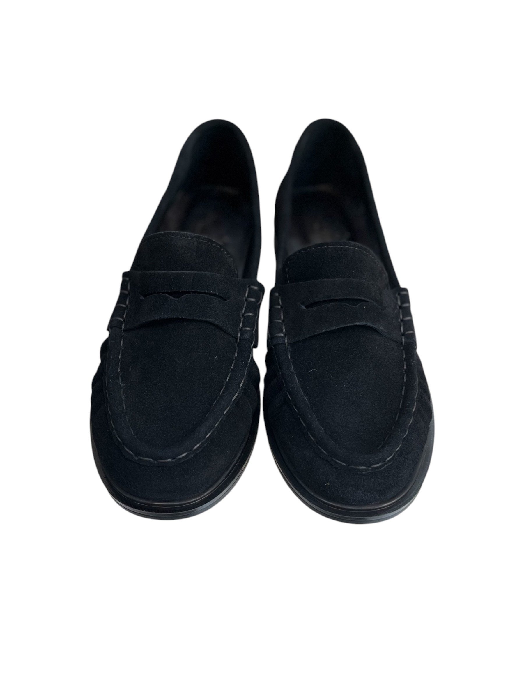 Siyah Hakiki Deri Süet  Comfort  Taban  Loafer