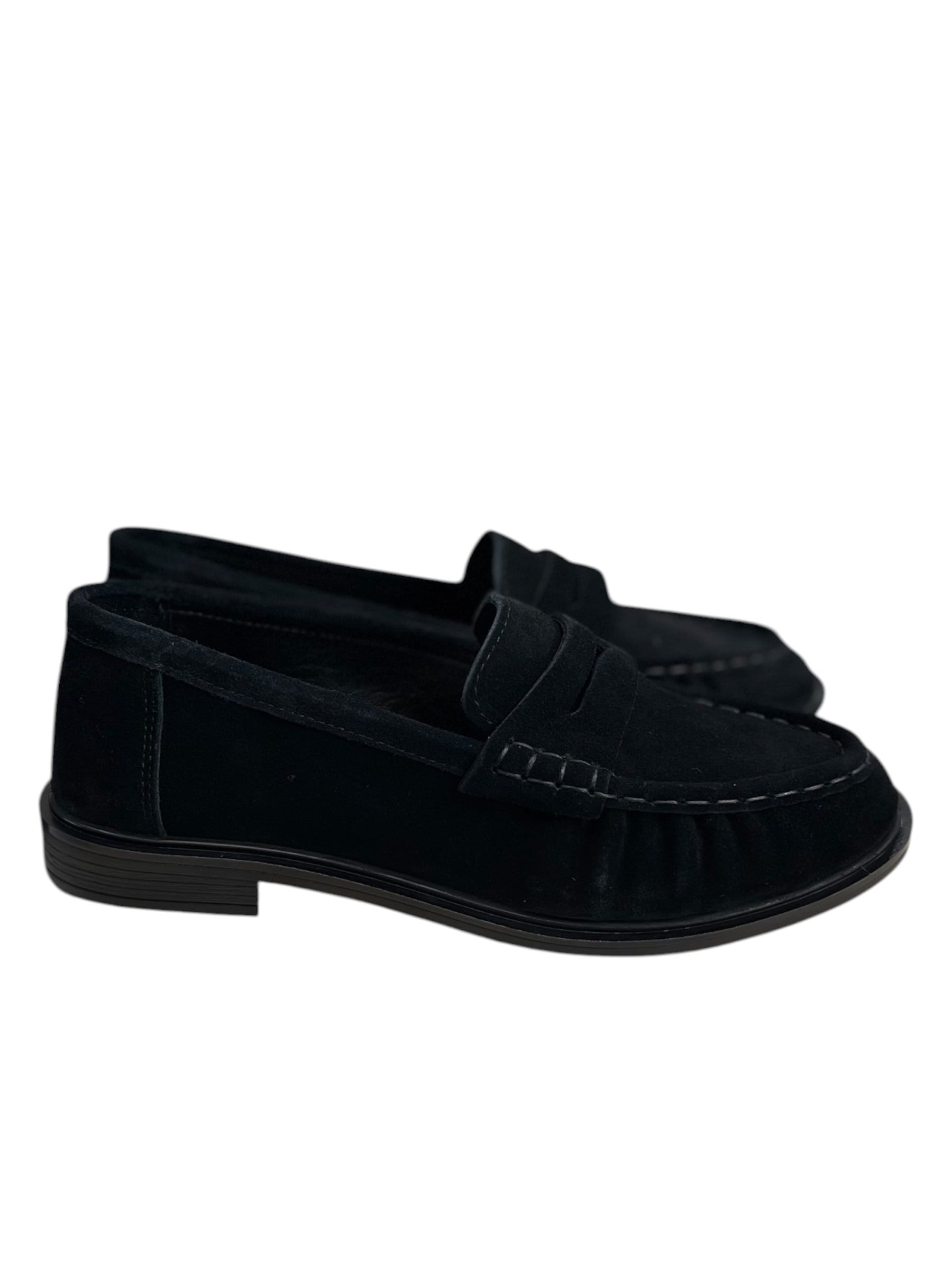 Siyah Hakiki Deri Süet  Comfort  Taban  Loafer