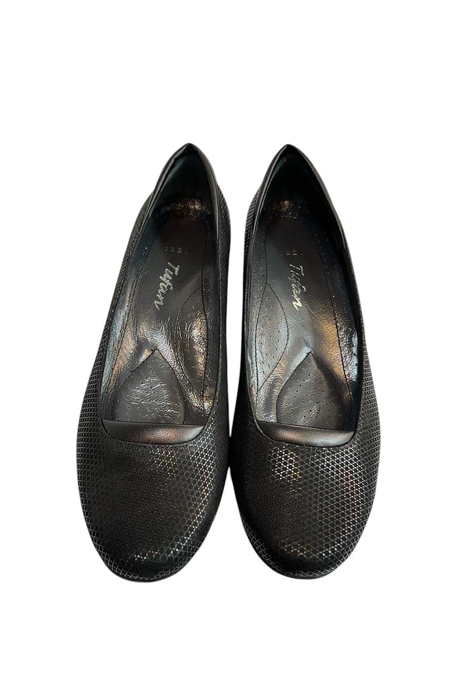 Siyah Hakiki Deri Topuklu Ayakkabı