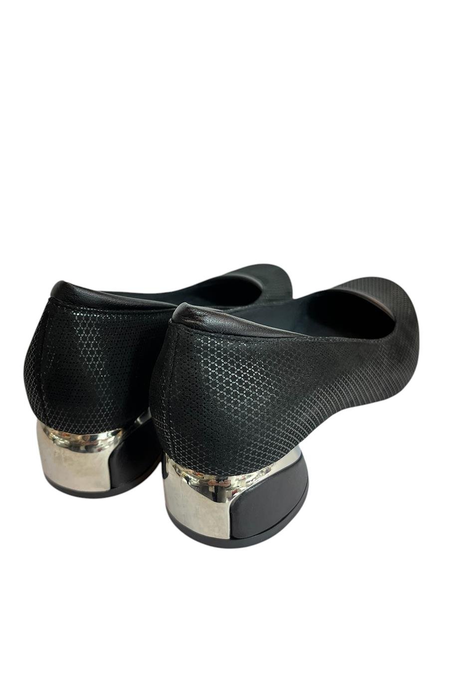 Siyah Hakiki Deri Topuklu Ayakkabı