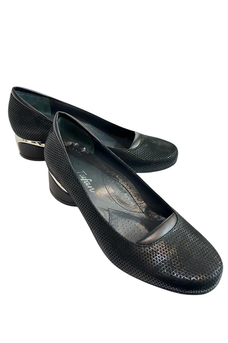 Siyah Hakiki Deri Topuklu Ayakkabı