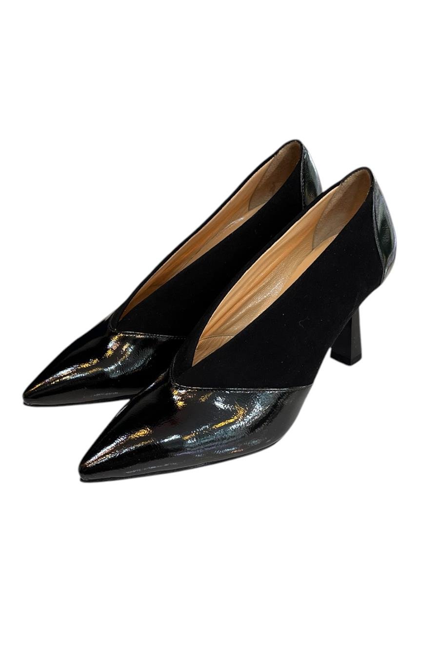 Siyah Hakiki Deri Topuklu Ayakkabı