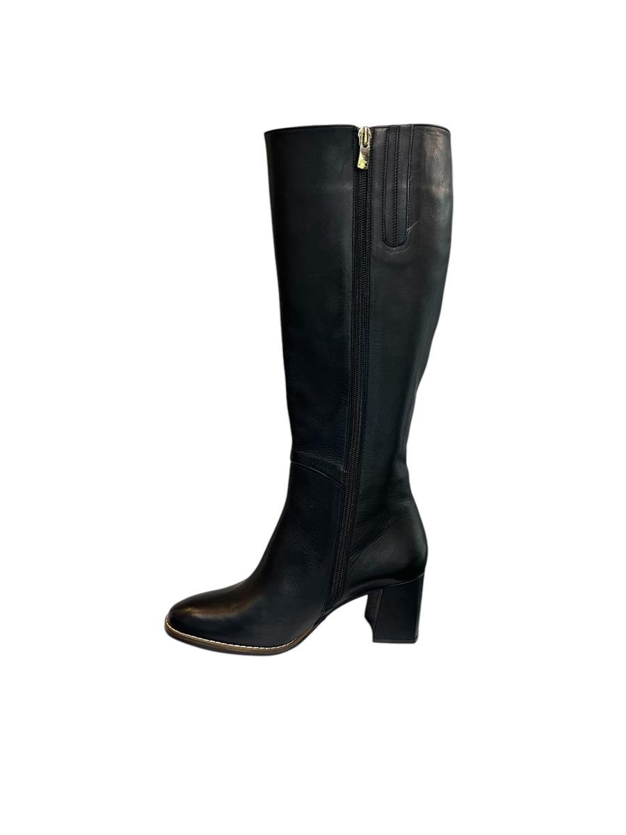 Siyah Hakiki  Deri Topuklu Çizme