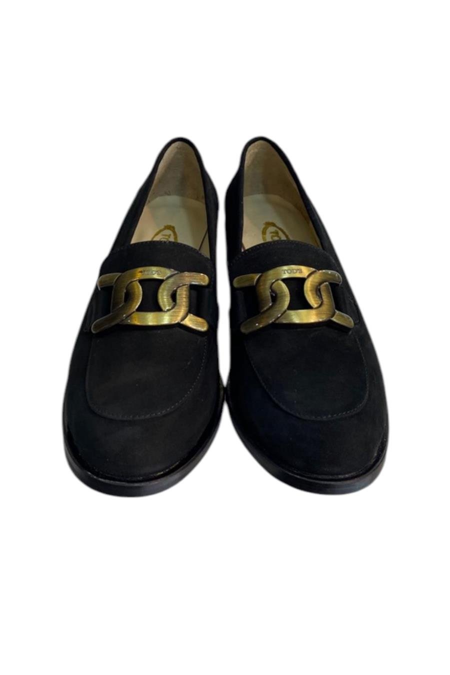 Siyah Hakiki Nubuk Deri Toka Detay Loafer