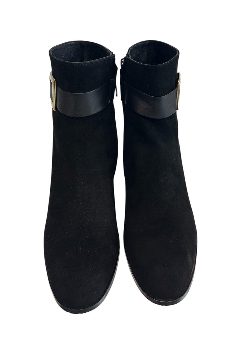 Siyah Hakiki Süet Deri İçi Sıcak Astar Bot