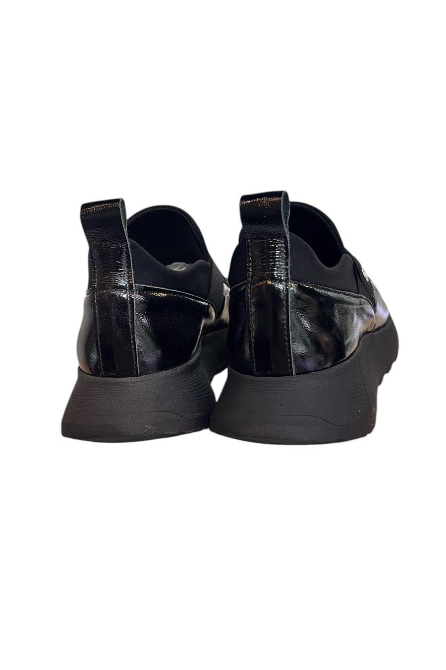 Siyah Rugan Hakiki Deri Comfort Taban Sneaker