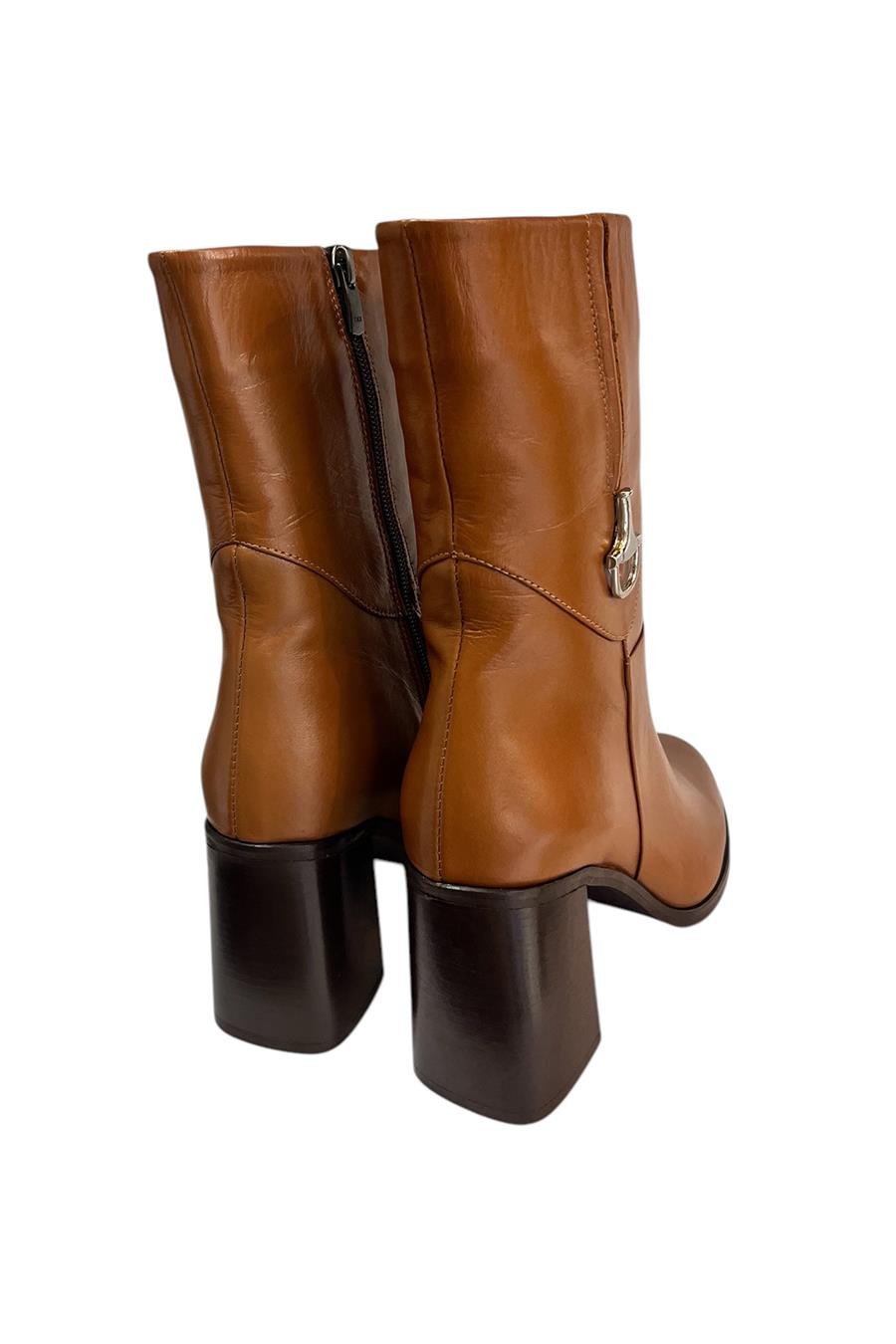 Taba  Hakiki  Deri İçi Sıcak Astarlı Topuklu Bot