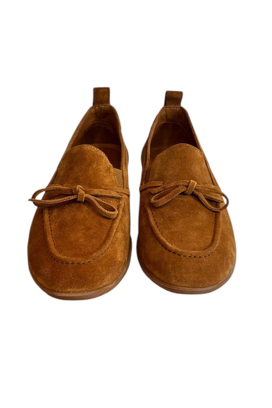 Taba Hakiki Deri Süet Fiyonk Detay Comfort Taban Loafer  