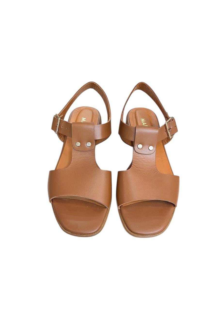 Taba Hakiki Deri Tek Bant Bilekten Bağlı Bodrum Tarzı Sandalet 