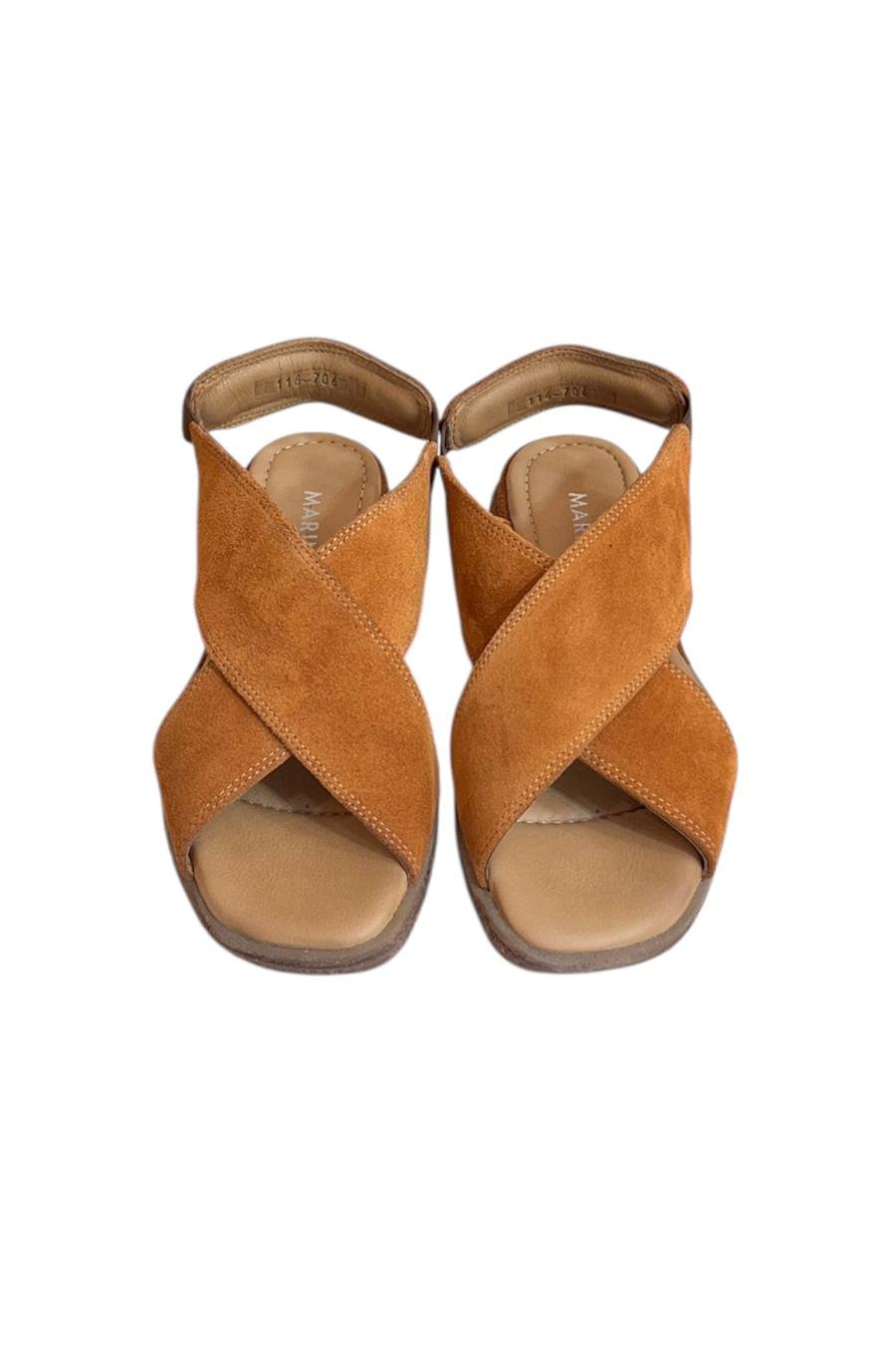 Taba Hakiki Süet Deri Çapraz Bant Comfort Taban Sandalet