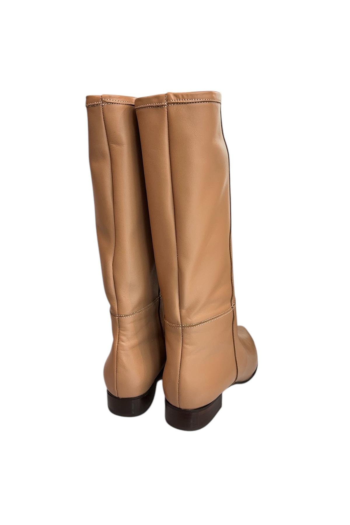 Ten Hakiki Deri Kısa Boy Çizme 