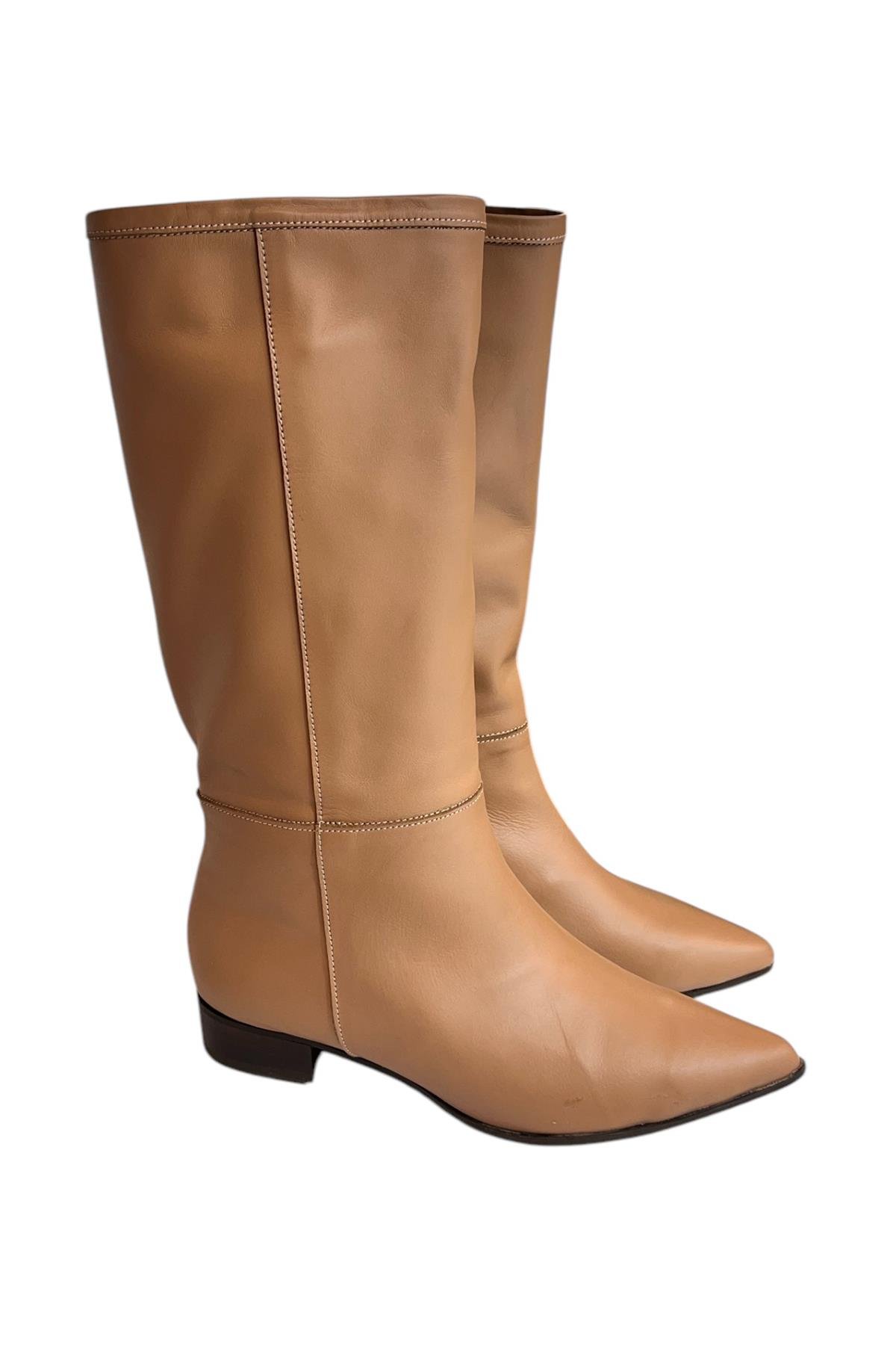 Ten Hakiki Deri Kısa Boy Çizme 