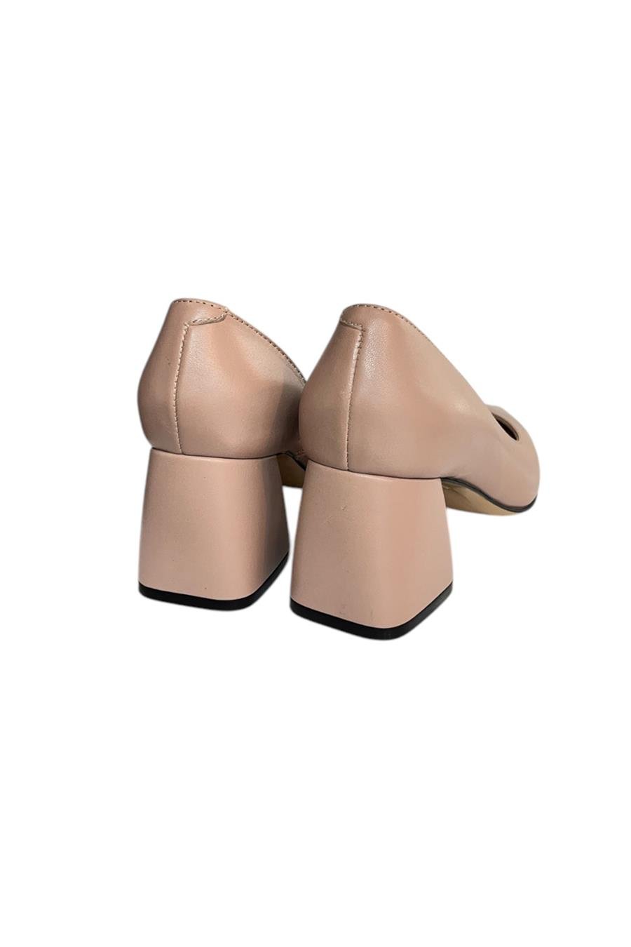 Ten Hakiki Deri Mabeyn Topuklu Ayakkabı