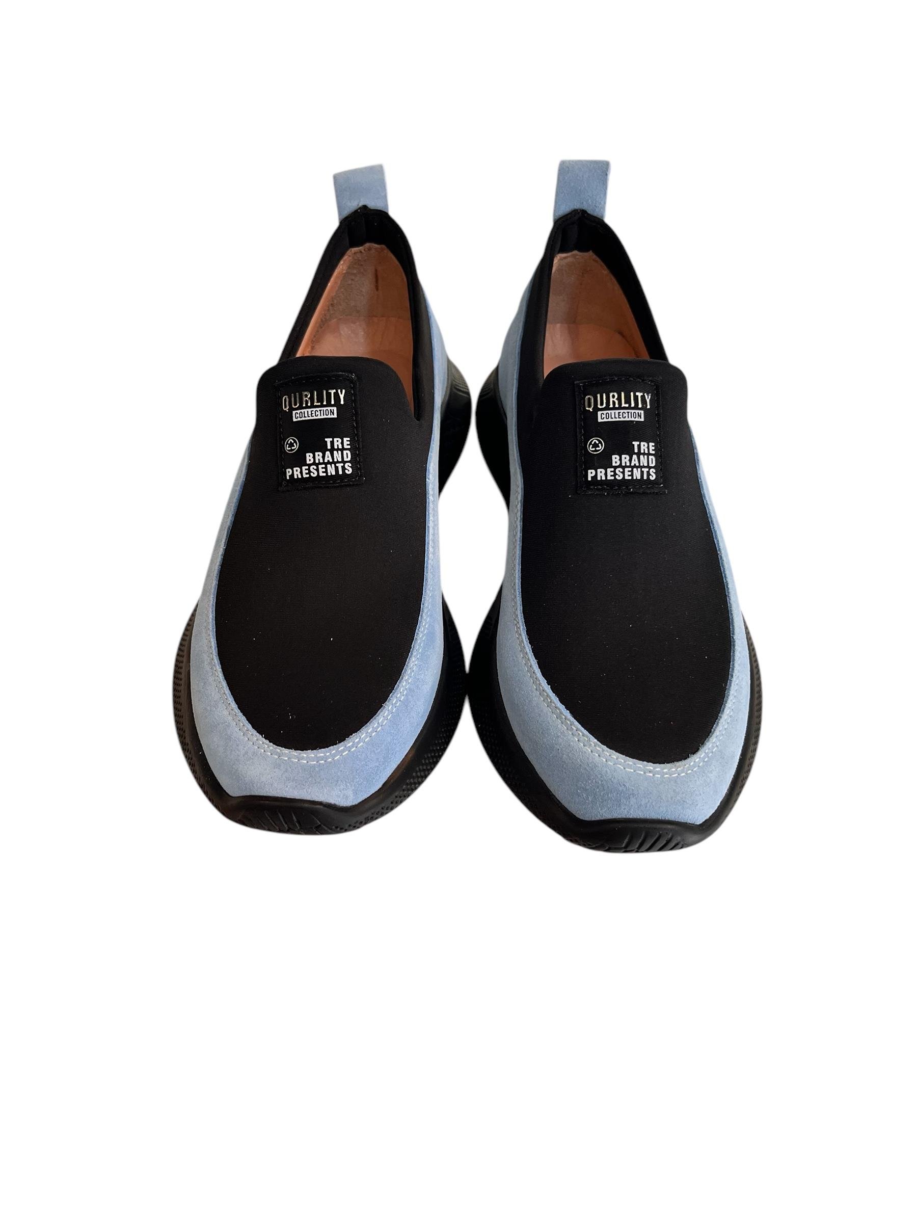 Turkuaz Süet Hakiki Deri Strech Yüzlü Comfort Sneaker