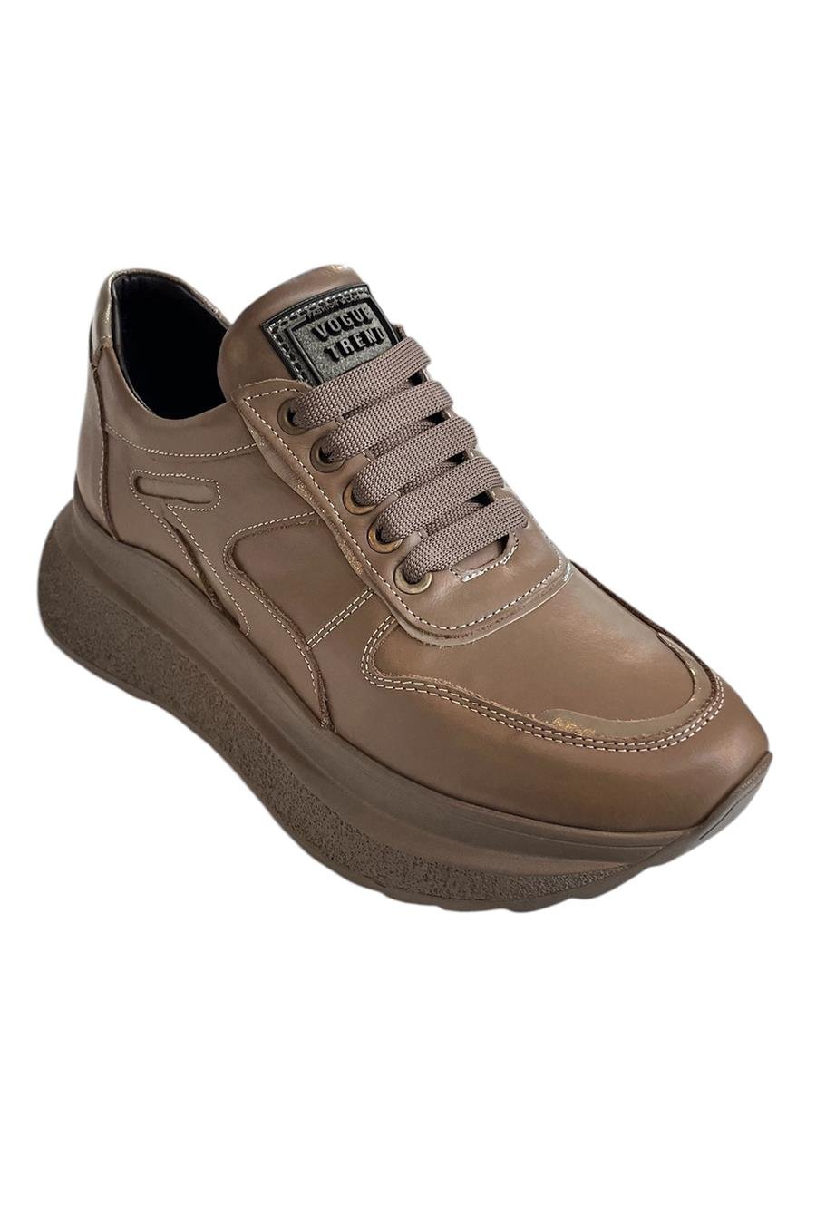 Vizon Hakiki Deri Comfort Taban Sneaker