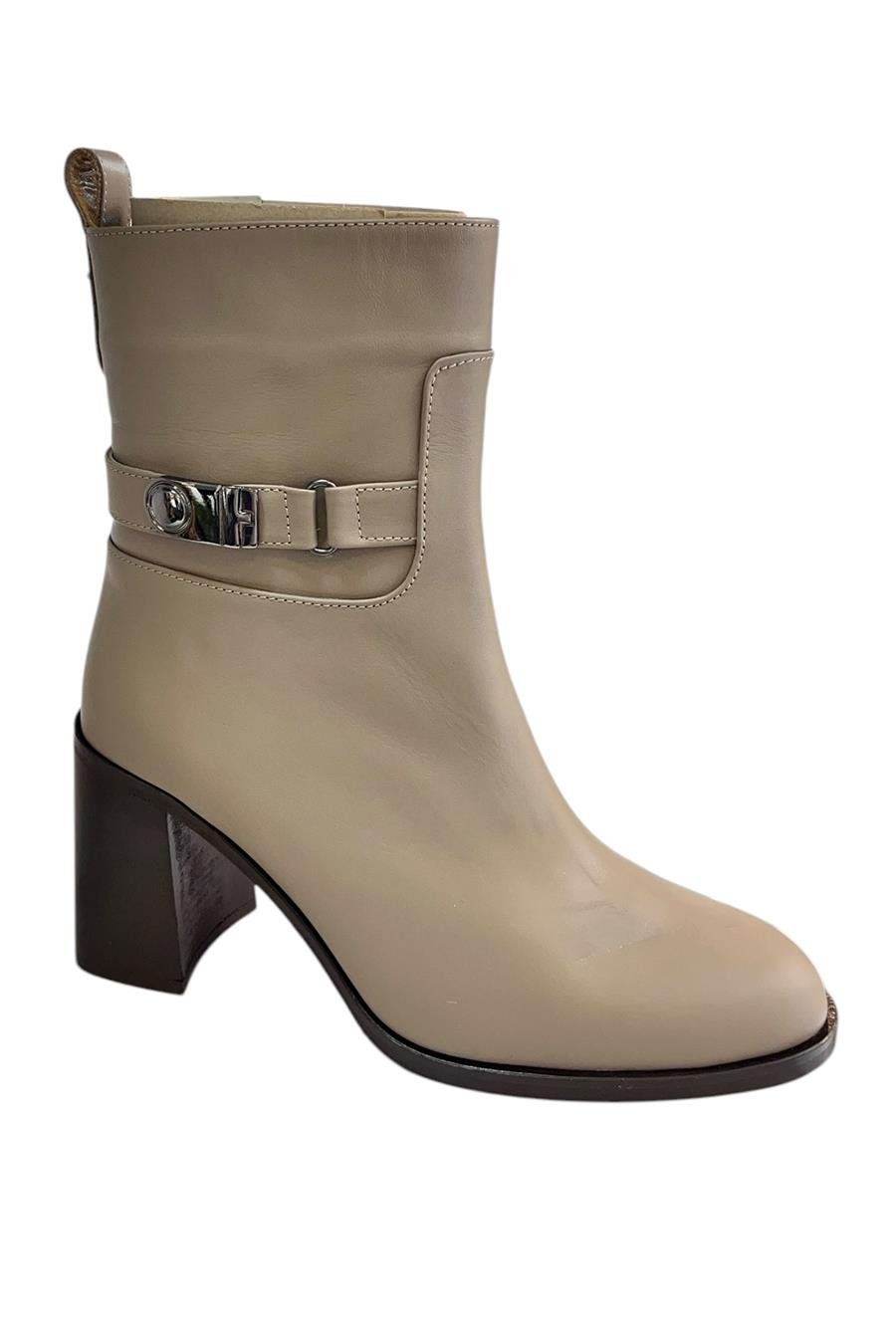 Vizon Hakiki Deri İçi Sıcak Astarlı Topuklu Bot