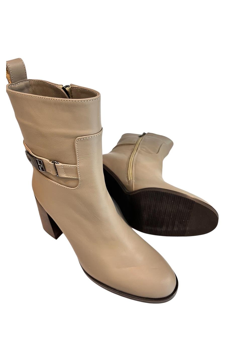 Vizon Hakiki Deri İçi Sıcak Astarlı Topuklu Bot