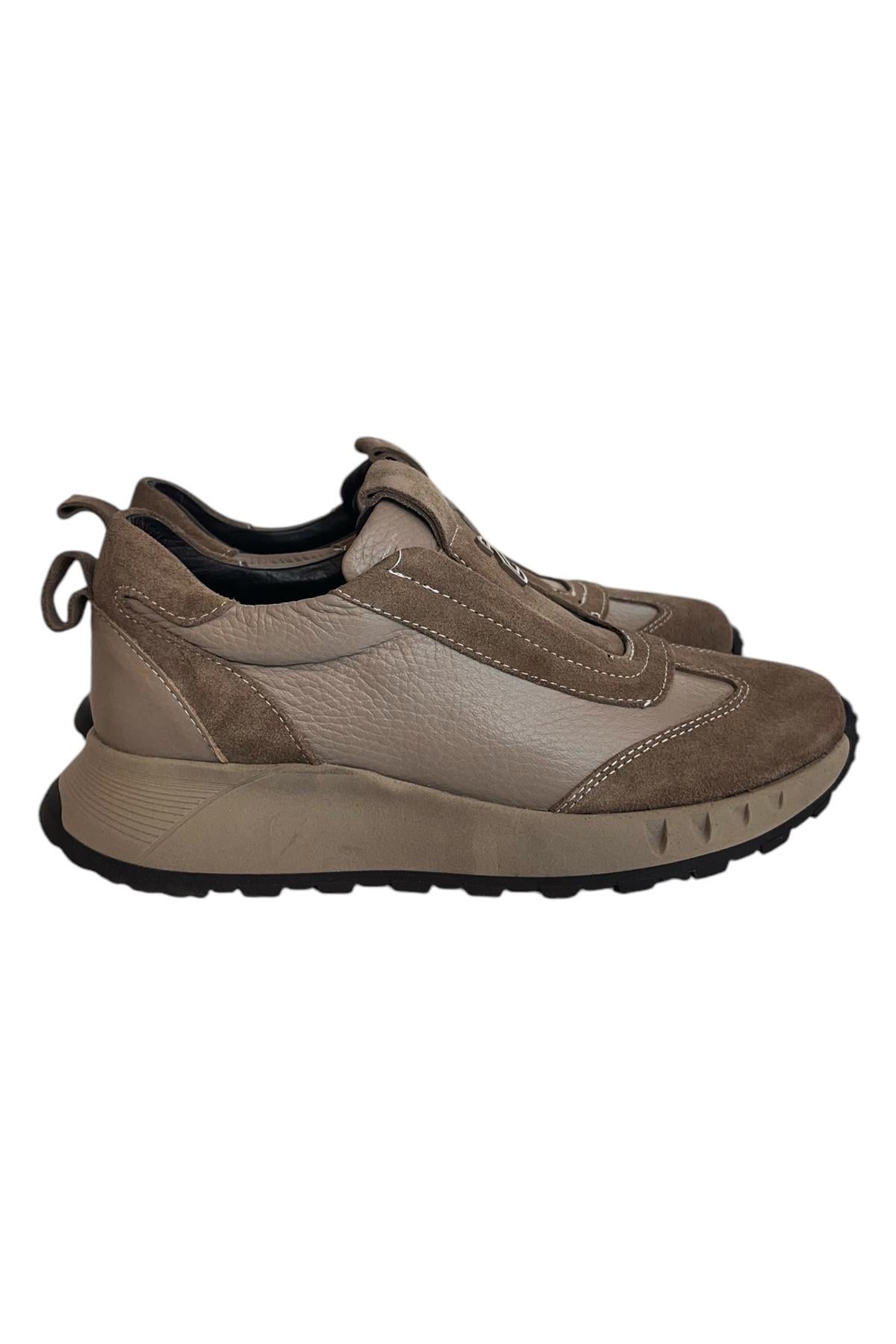 Vizon Hakiki Deri Süet  Comfort Taban Sneaker