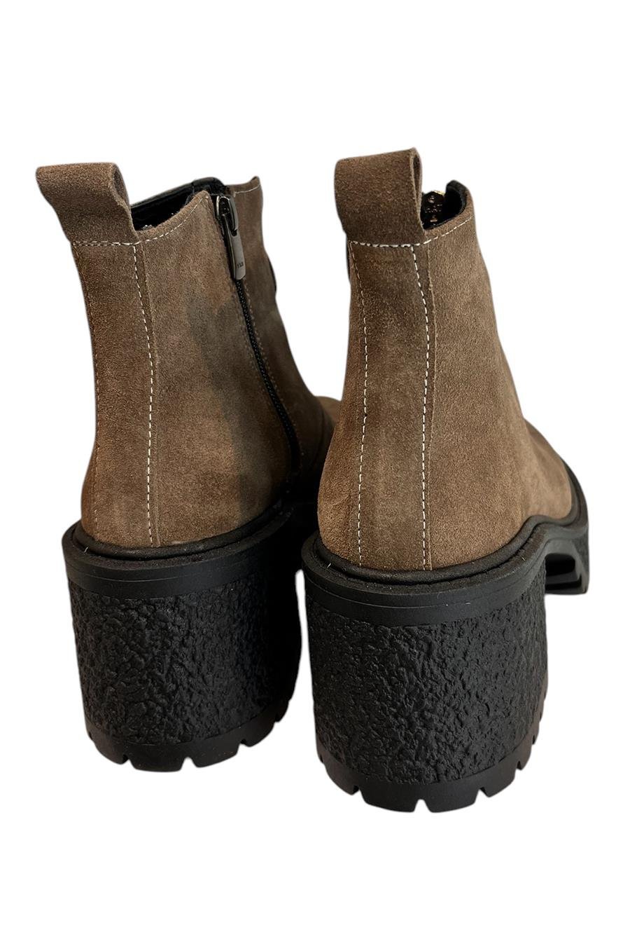 Vizon Hakiki Deri Süet Fermuar Detay Bot