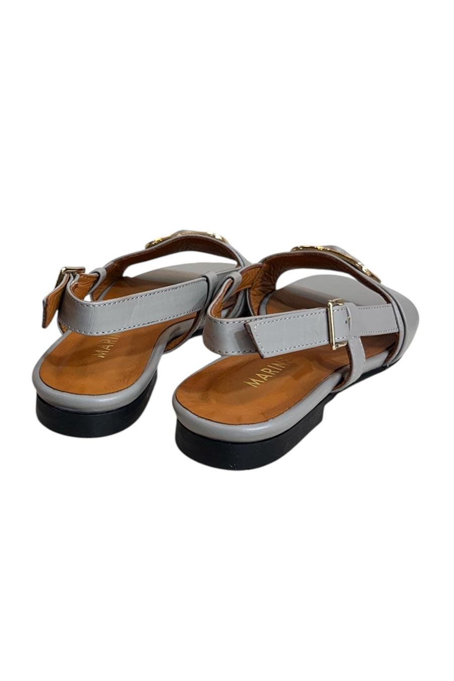 Vizon Hakiki Deri Tek Bant Toka Detay Sandalet